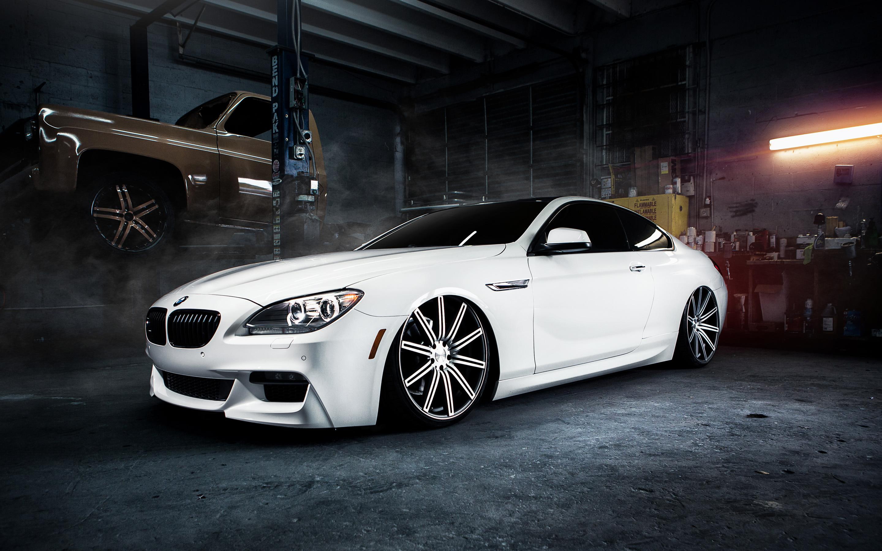 Vossen Retouch BMW M6, white bmw coupe, cars