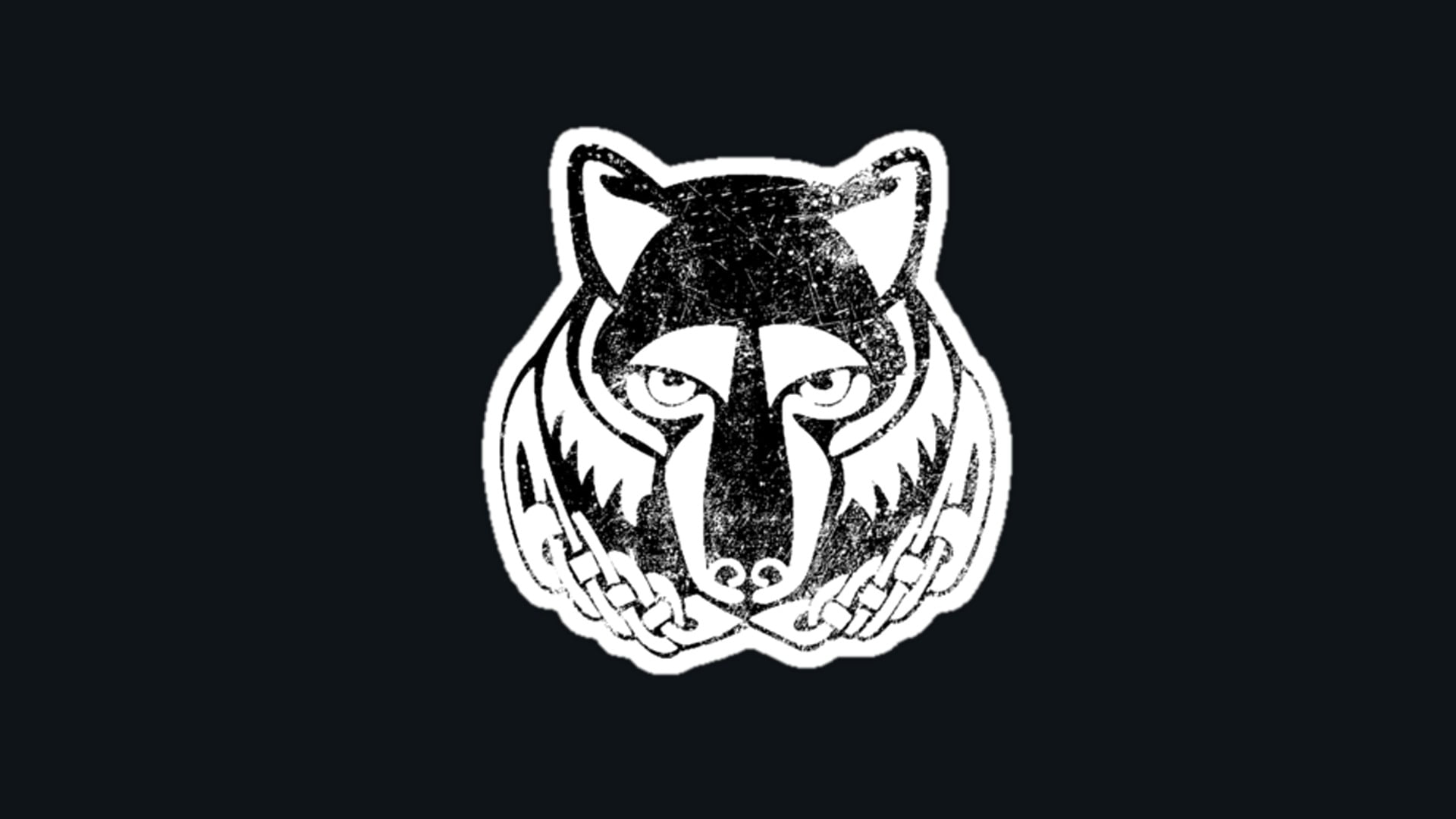 white and black wolf wallpaper, black background, art and craft