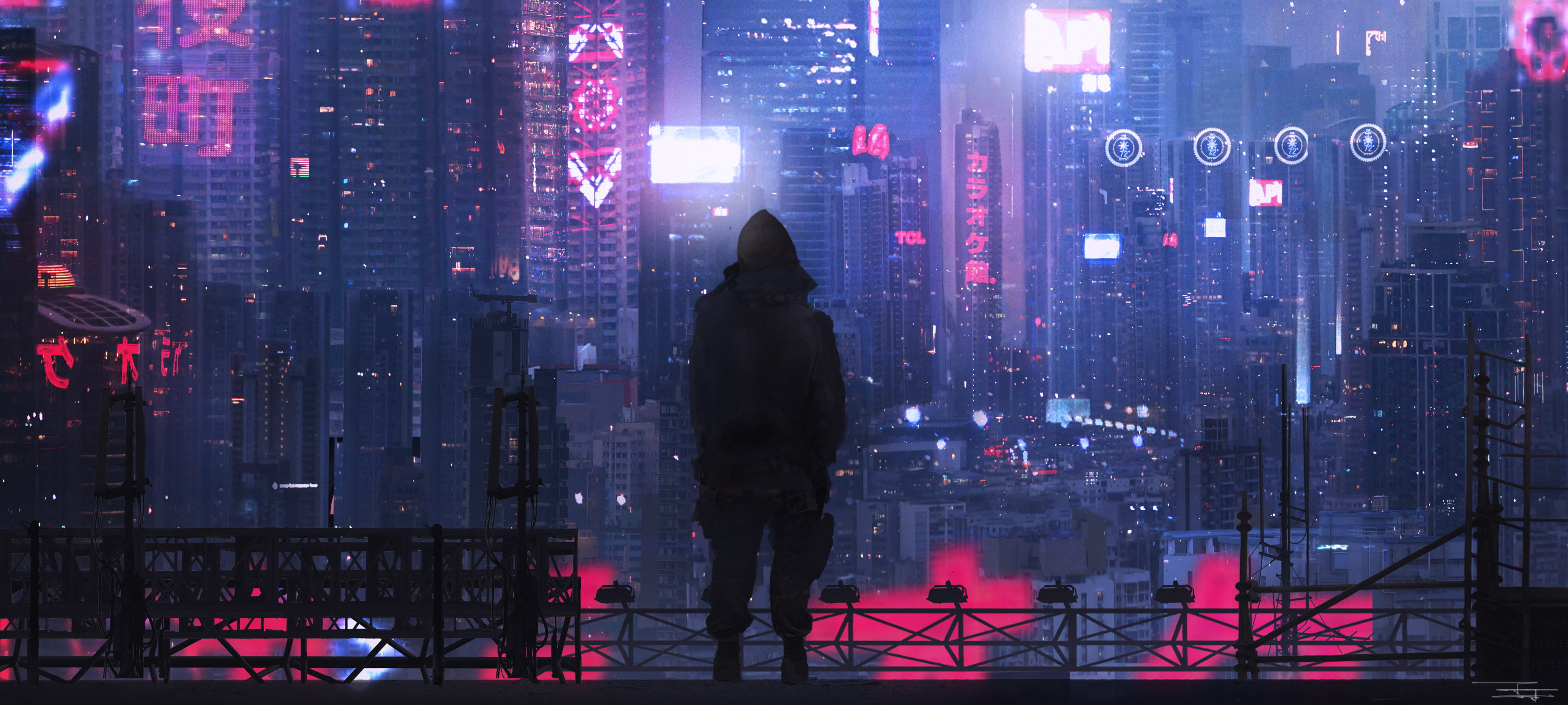 Free download | HD wallpaper: city, futuristic, digital art, Cheng Yu ...