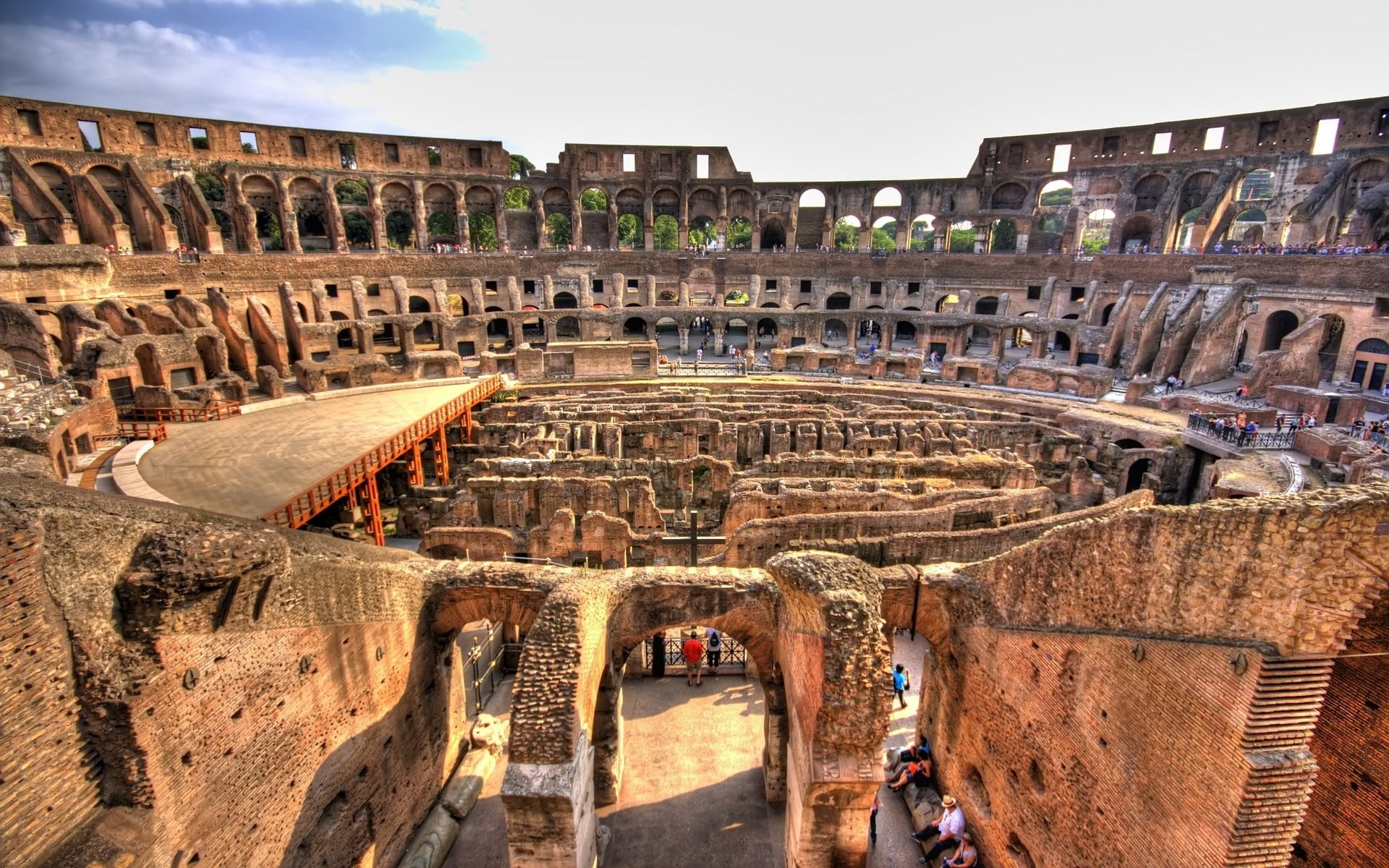 Italy Coliseum, colosseum, inside view, stone, rome, hdr, amphitheater