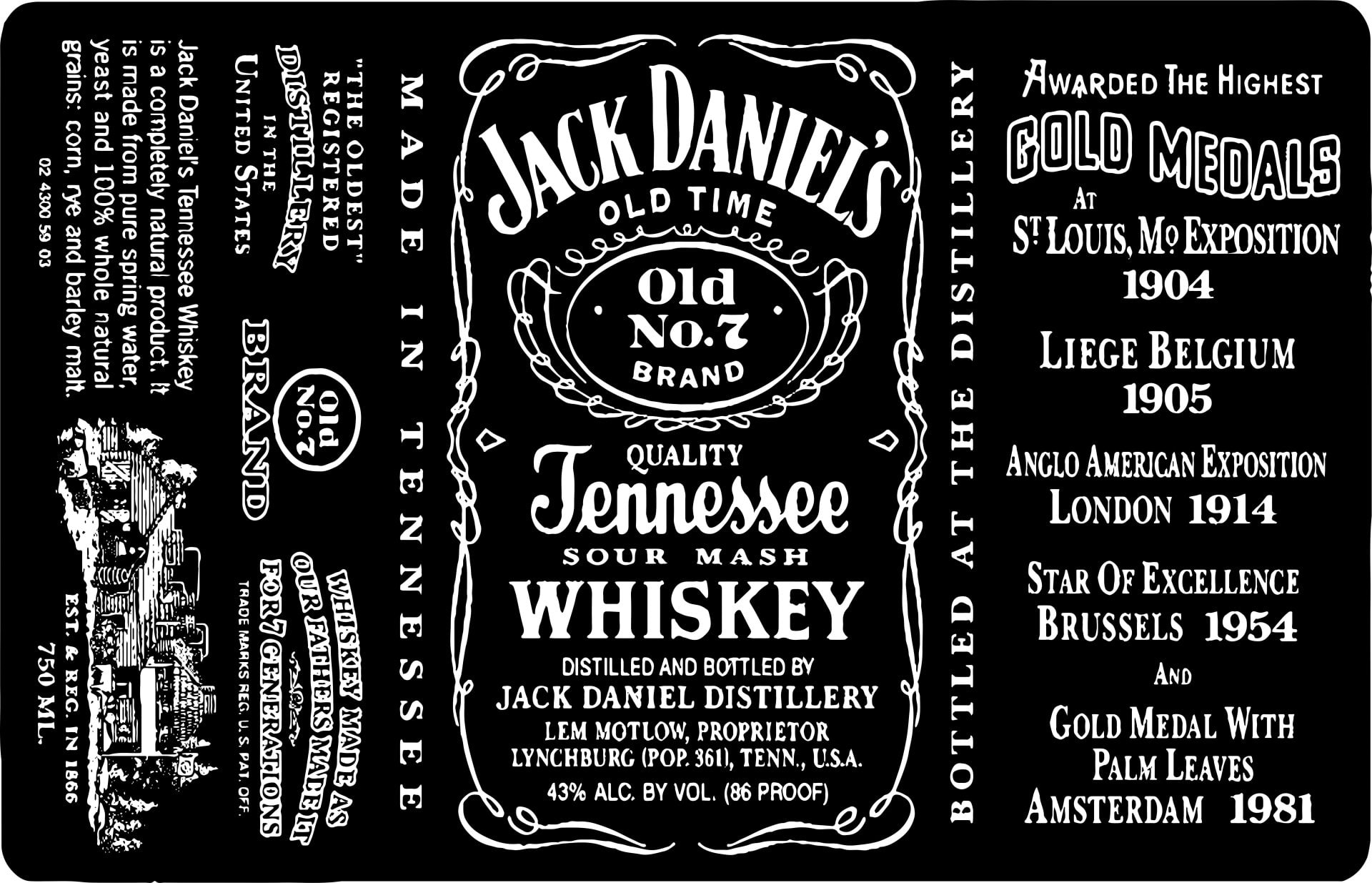 Jack Daniel's Old No. 7 Tennessee Whisky poster, Products, Jack Daniels