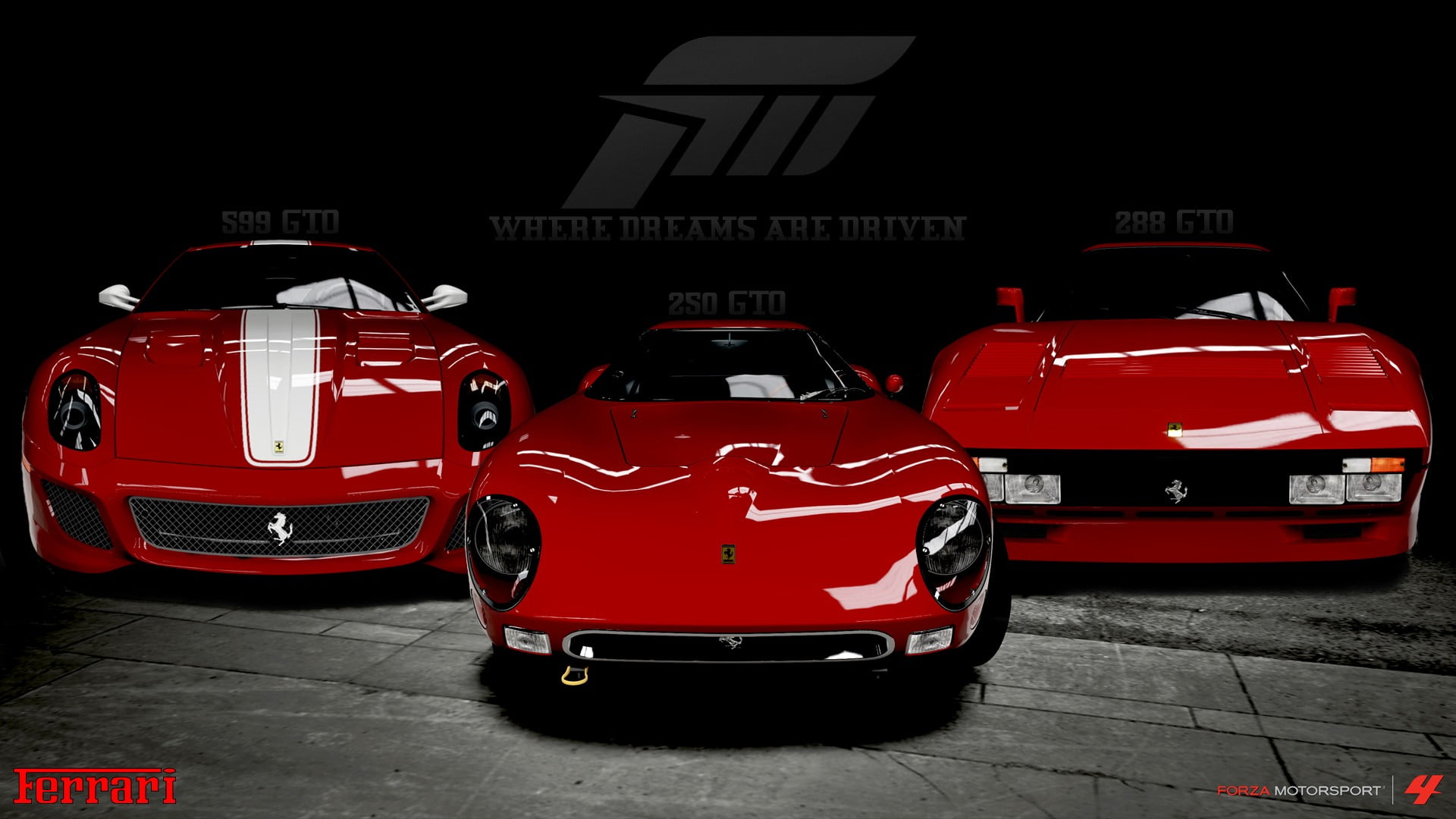 three red luxury cars, red cars, Ferrari, vehicle, mode of transportation
