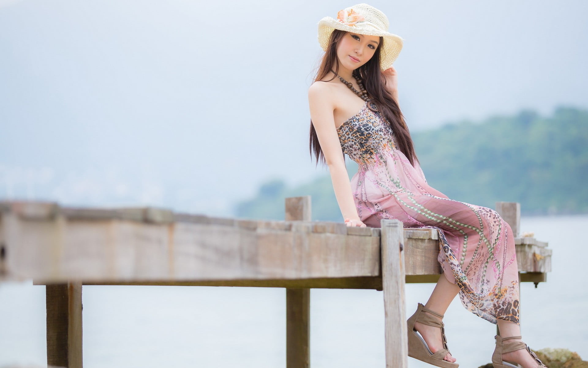 Free download | HD wallpaper: women, Asian, pier, outdoors, beauty