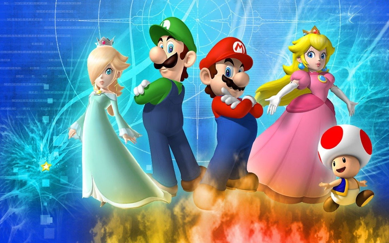 Mario, Super Mario Galaxy, Luigi, Princess Peach, Rosalina (Mario)