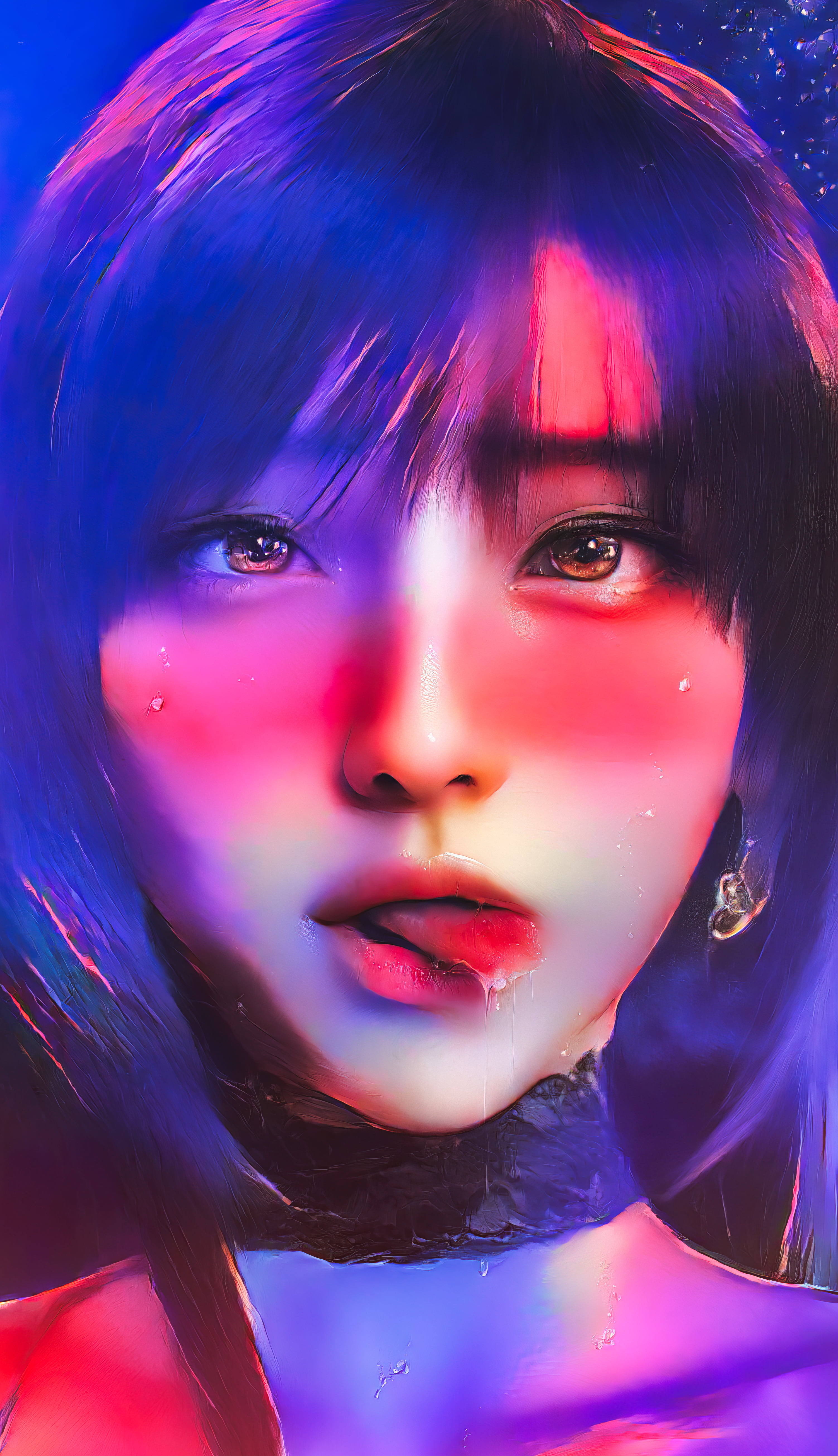 Free download | HD wallpaper: dar0z, fantasy girl, blushing, digital ...