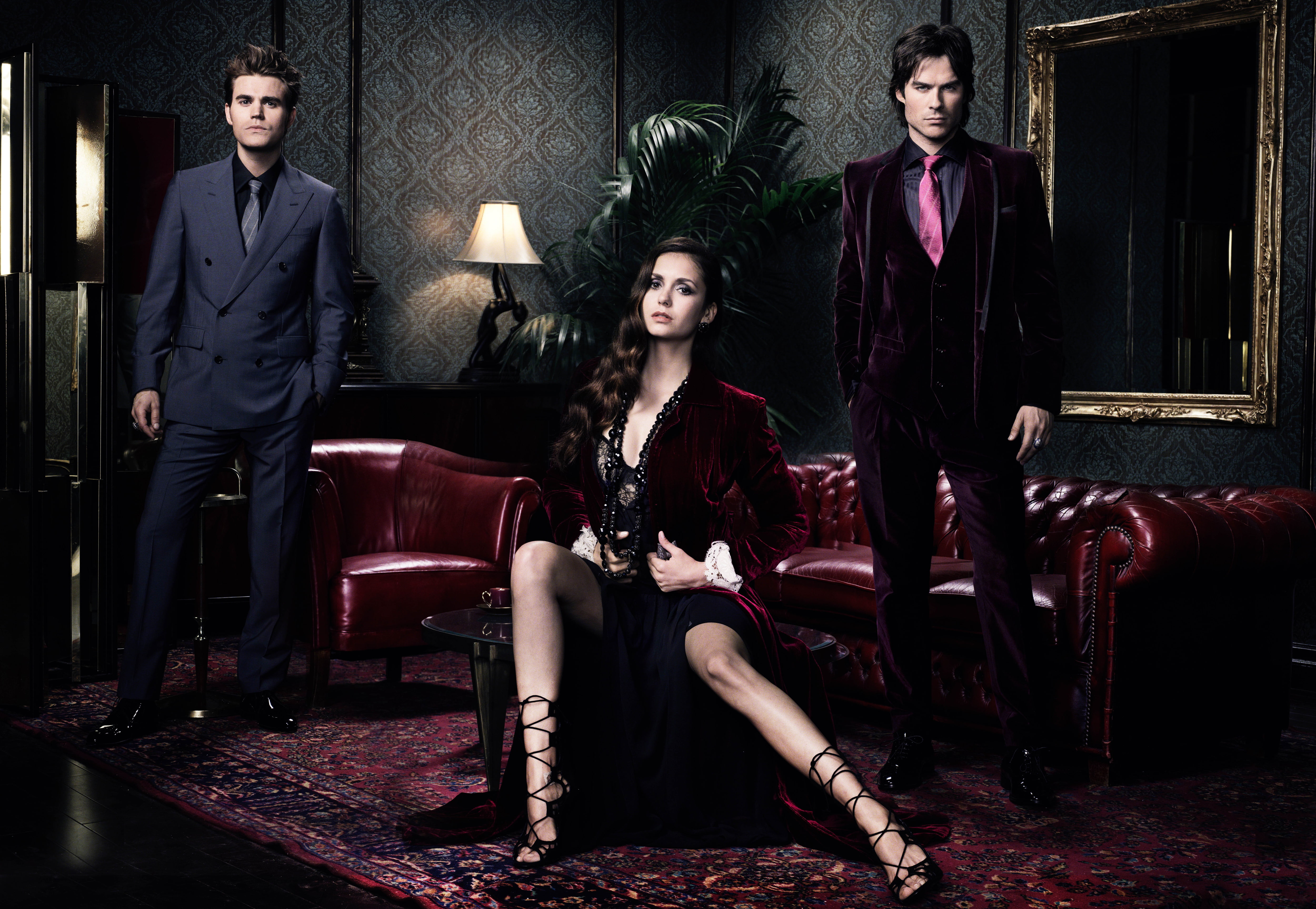 Vampire Diaries wallpaper, Nina Dobrev, The Vampire Diaries, Ian Somerhalder