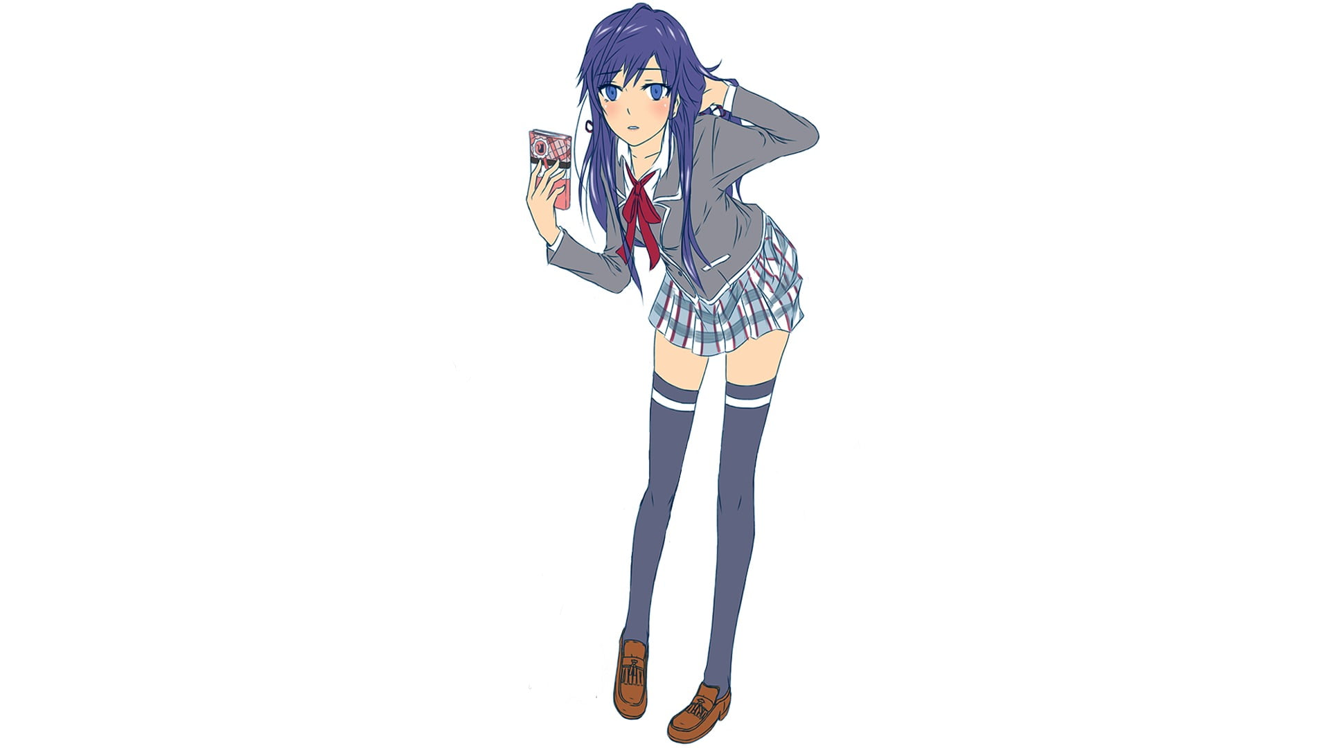 female anime character in blue skirt, Yahari Ore no Seishun Love Comedy wa Machigatteiru