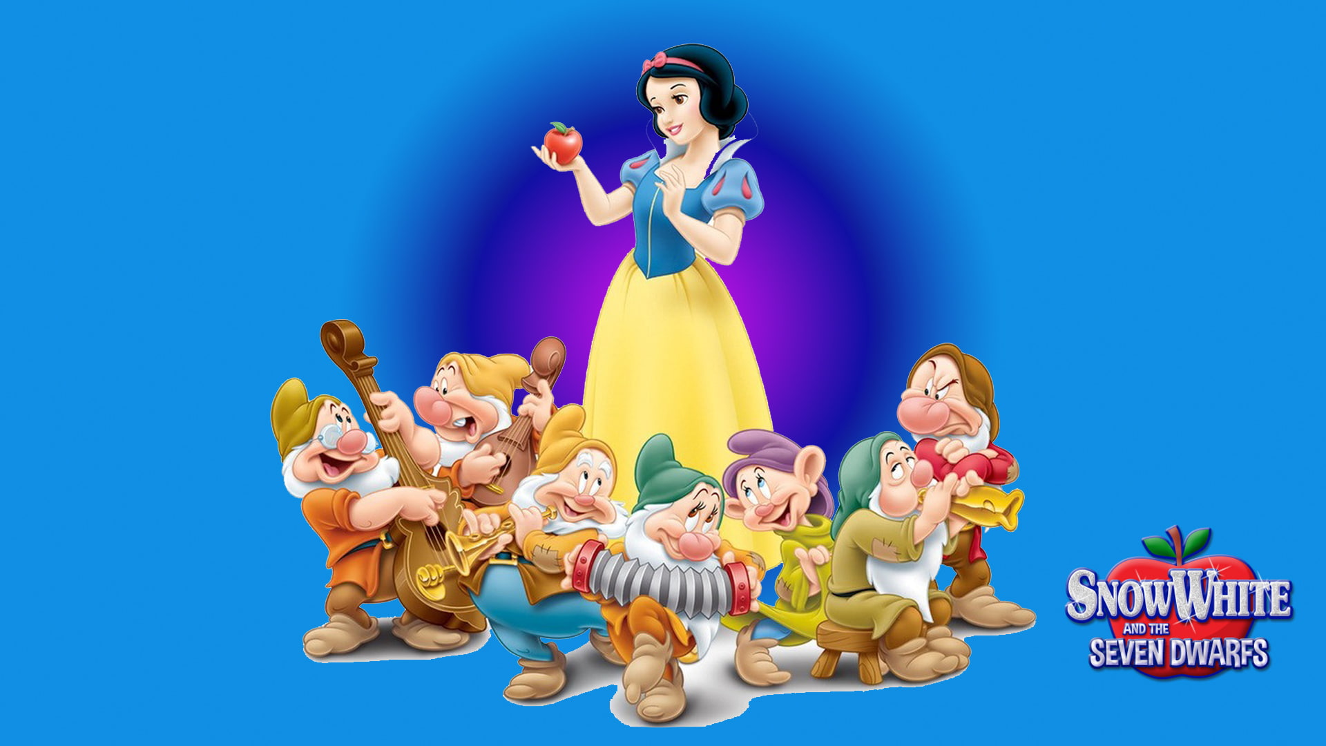 Now White And The Seven Dwarfs Red Apple Doc Dopey Sneezy Happy Bashful Sleeping And Grumpy Hd Wallpapers 1920×1200