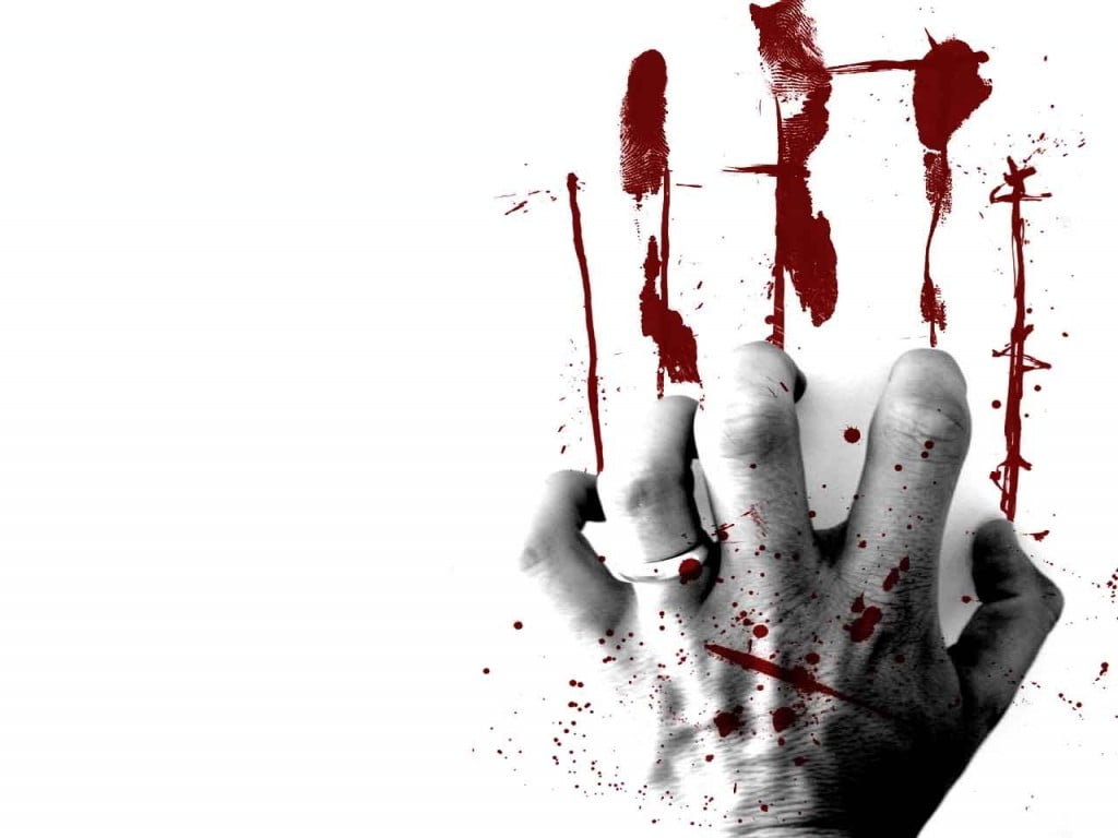 Bloody Hand, person's left hand, Other, red, white, fingers, human body part