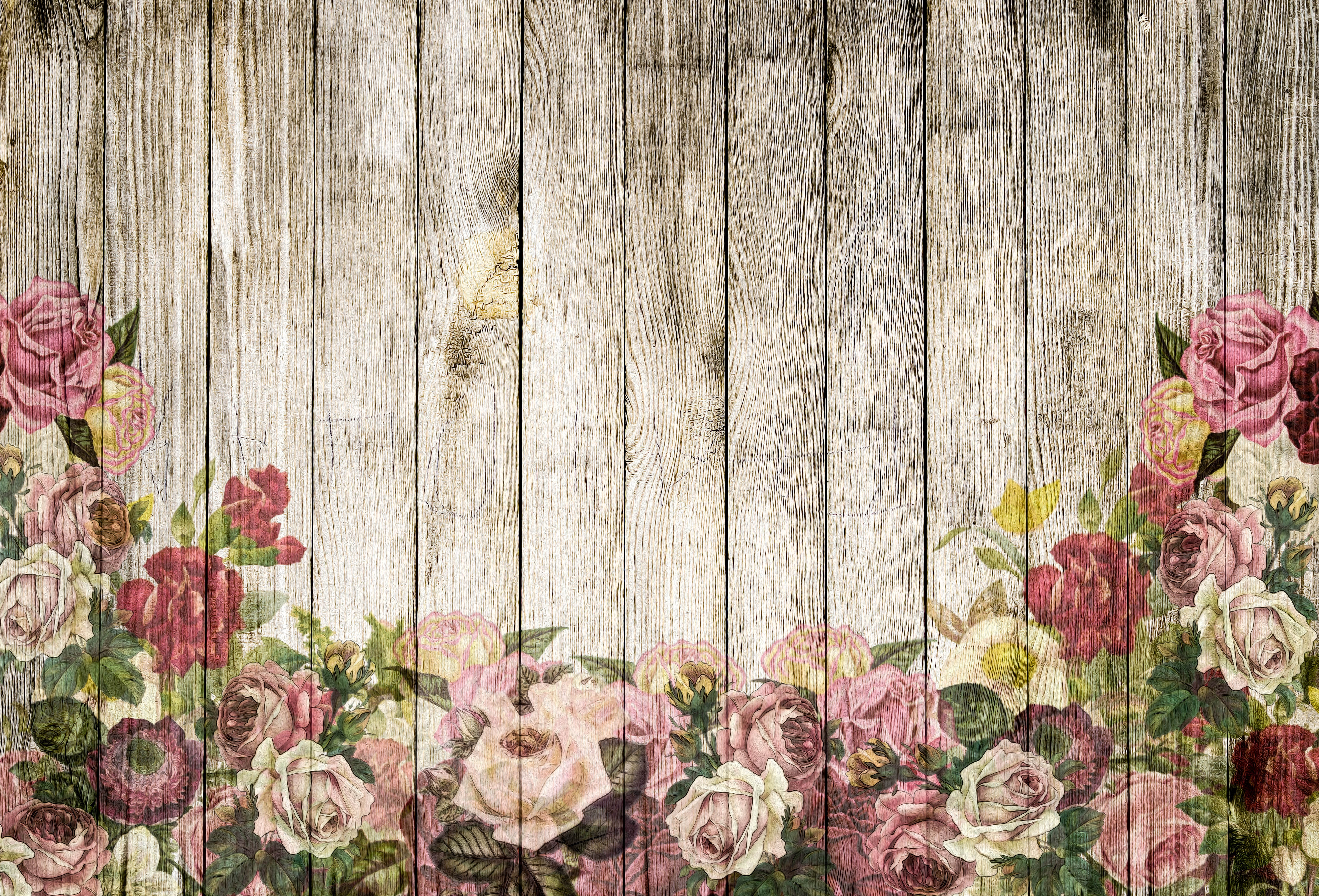 background, roses, wood