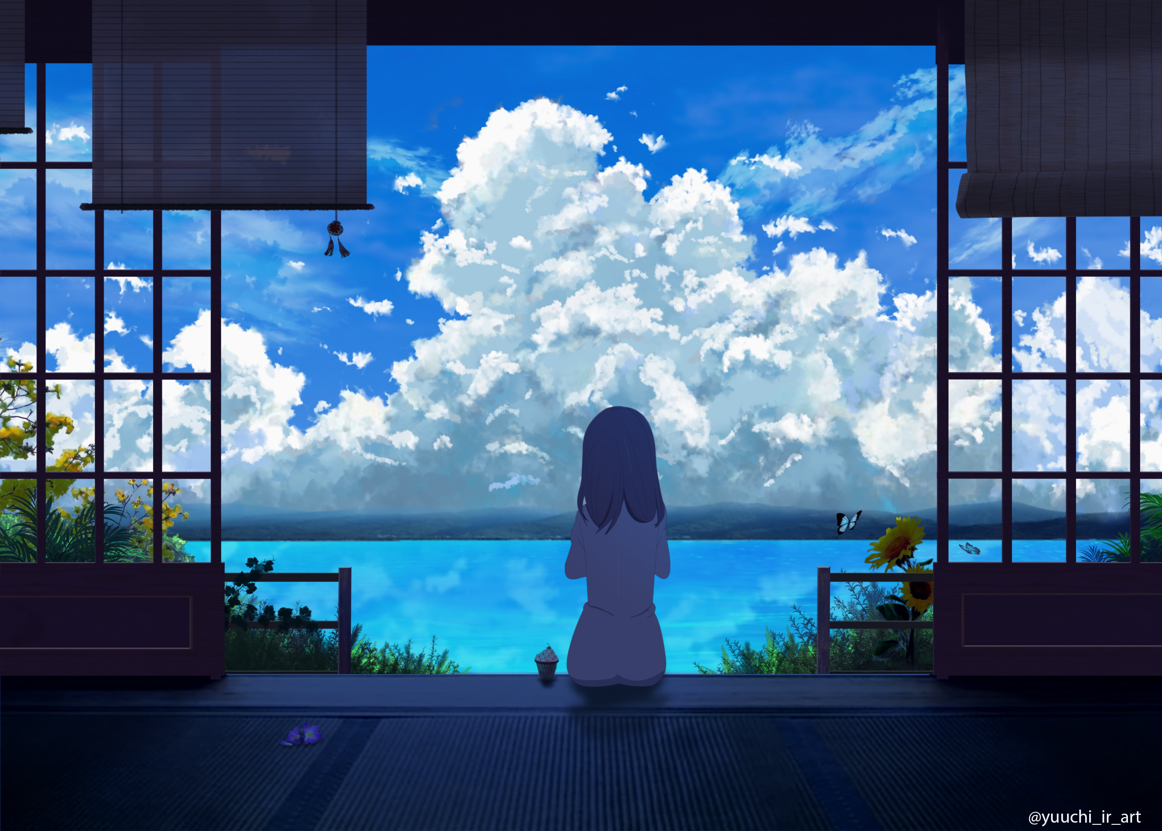 Free download | HD wallpaper: clouds, sky, summer, anime girls, yuuchi ...