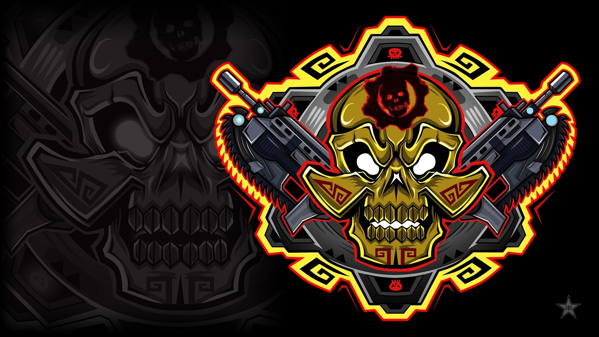 Skull, Emblem, Gears of War, Saw, Weapons, Xbox One, Microsoft Studios