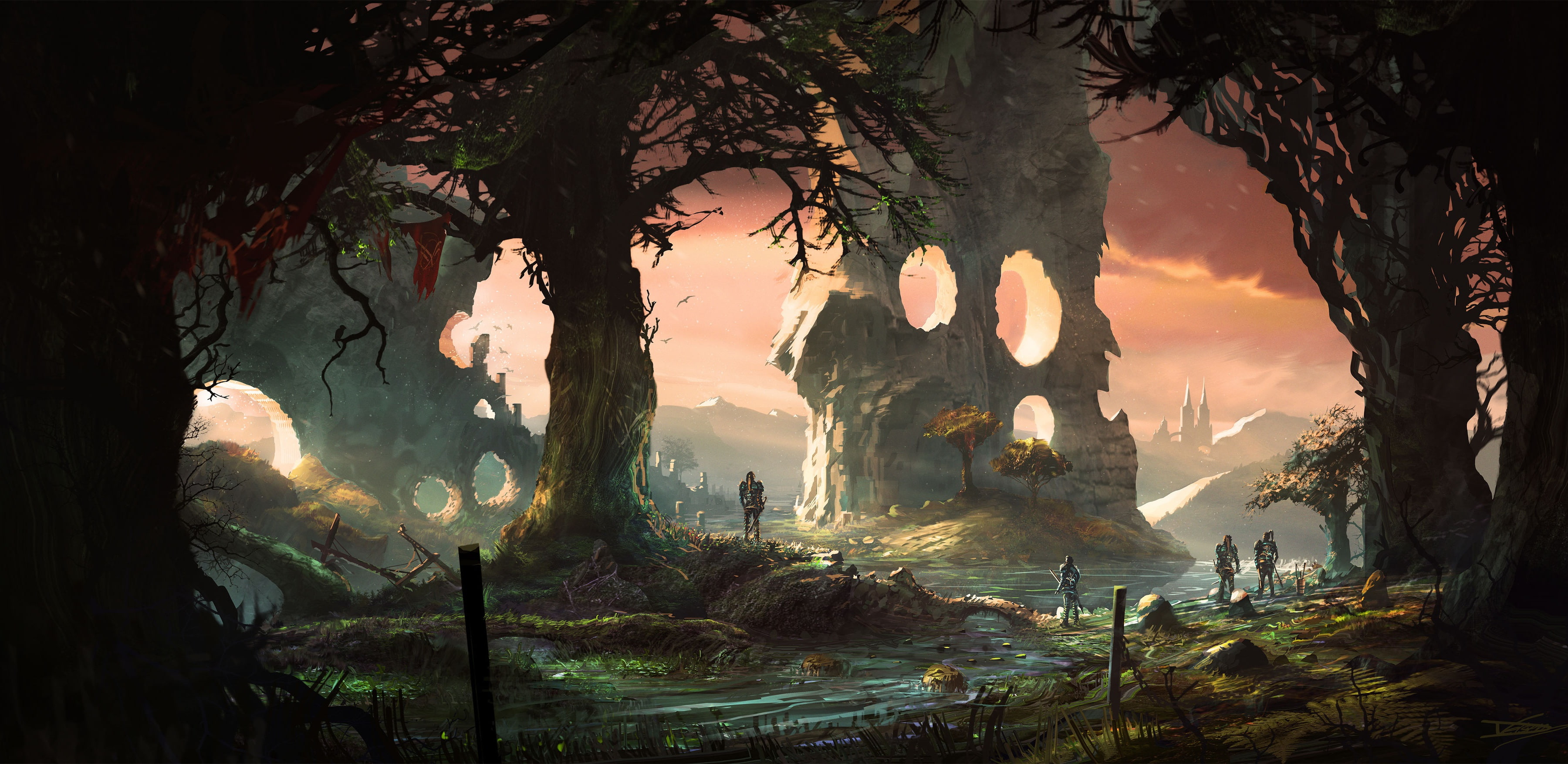 Fantasy, Warrior, Landscape