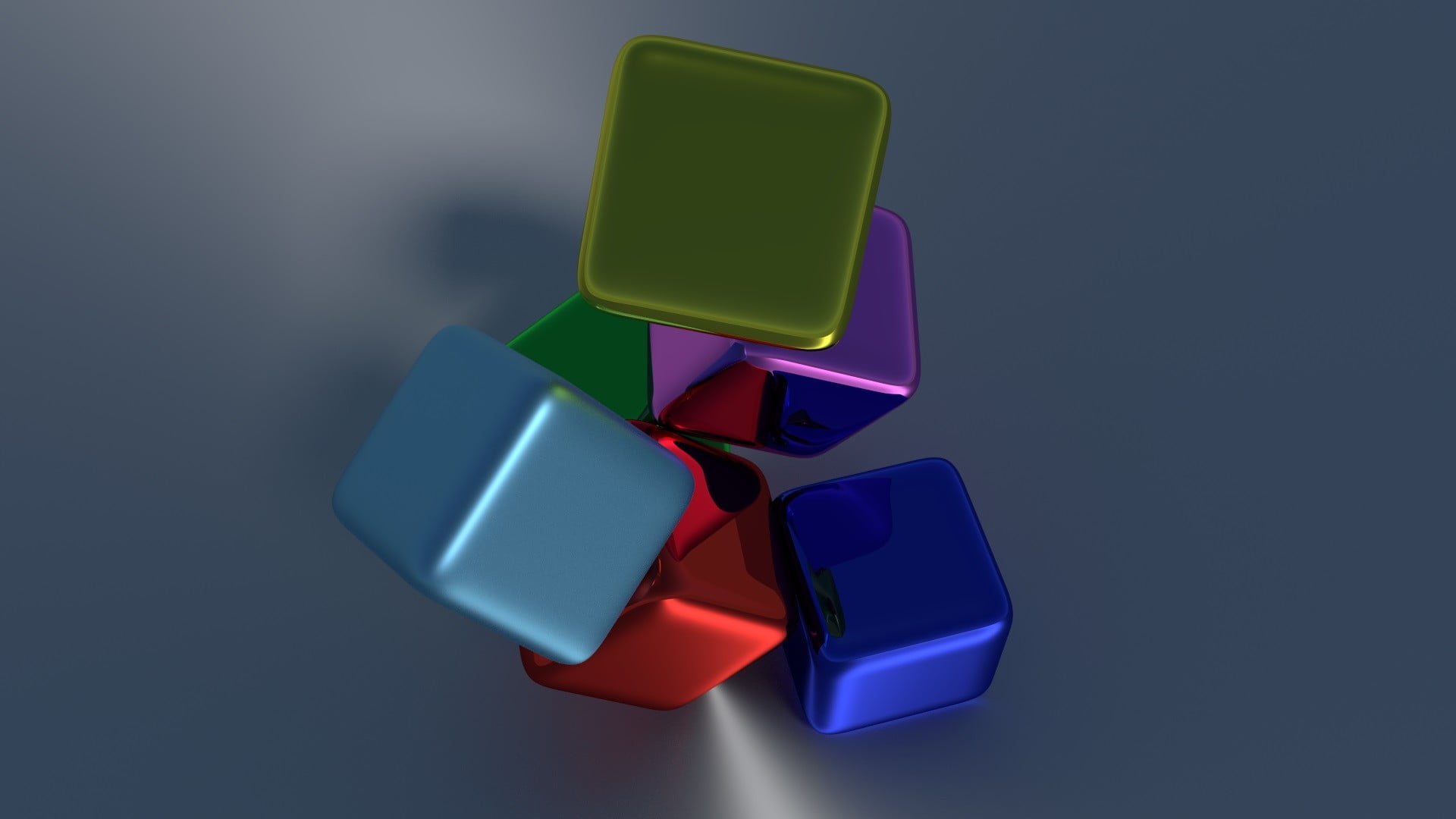 assorted cube lot, minimalism, 3D, digital art, render, simple background
