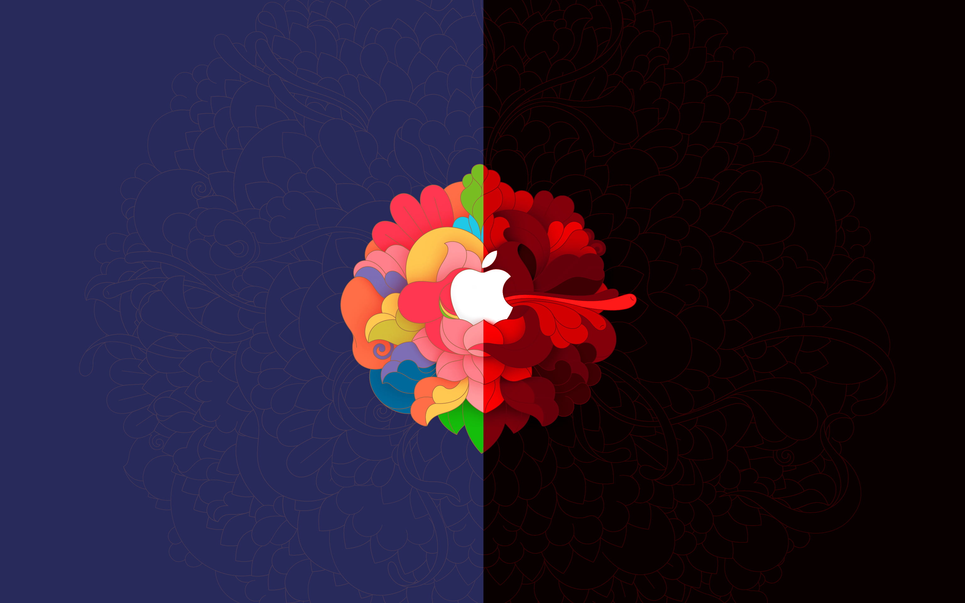 Apple Inc., logo, colorful, black, red, minimalism