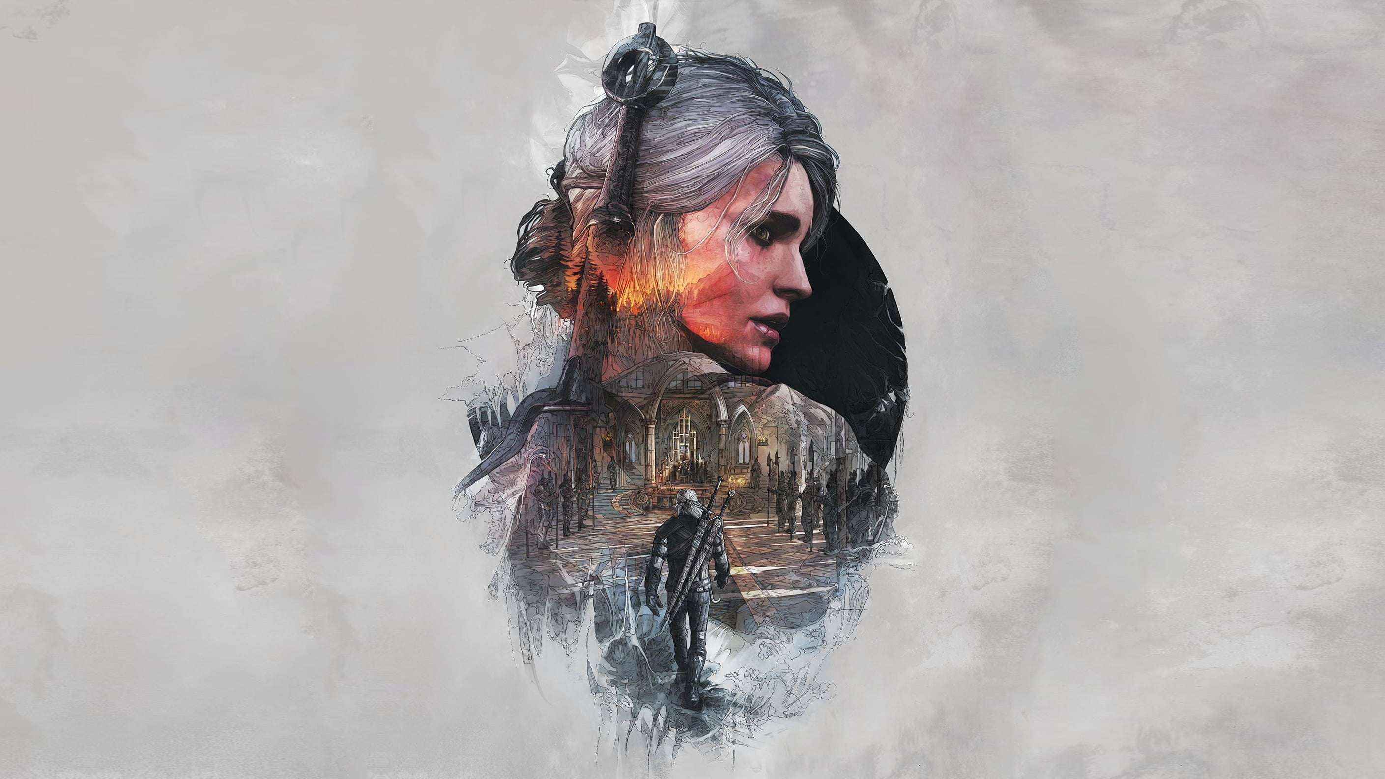 woman wearing black top illustration, The Witcher, The Witcher 3: Wild Hunt