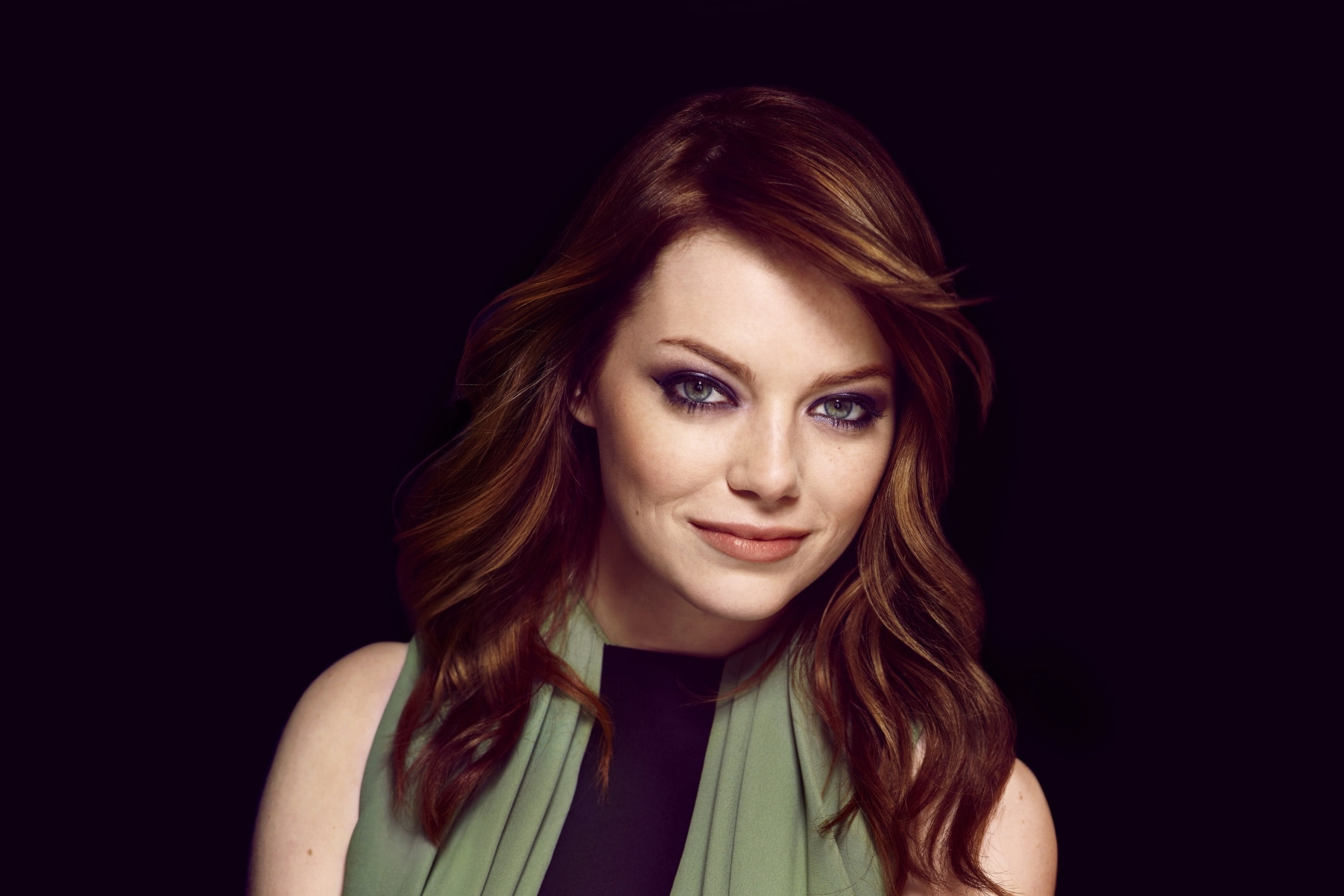 Actresses, Emma Stone, American, Face, Green Eyes, Redhead