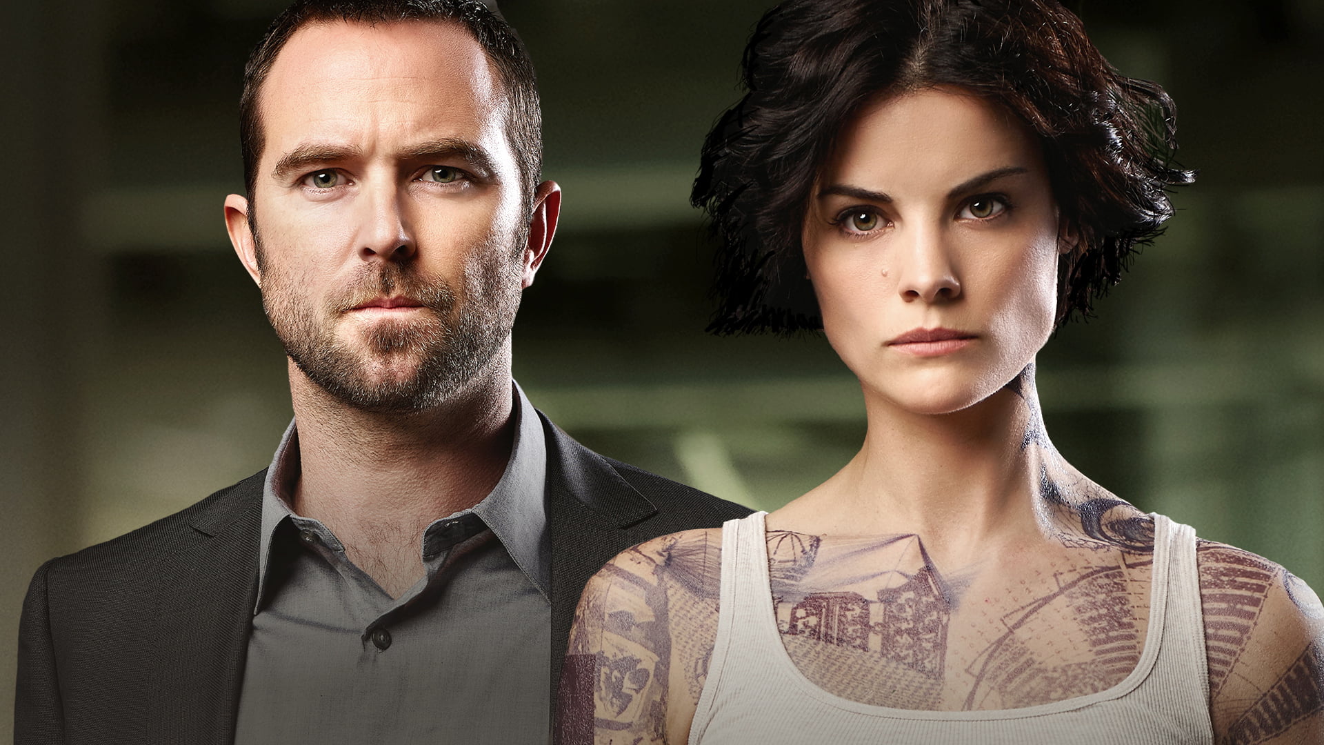 blindspot, tv shows, portrait, two people, looking at camera