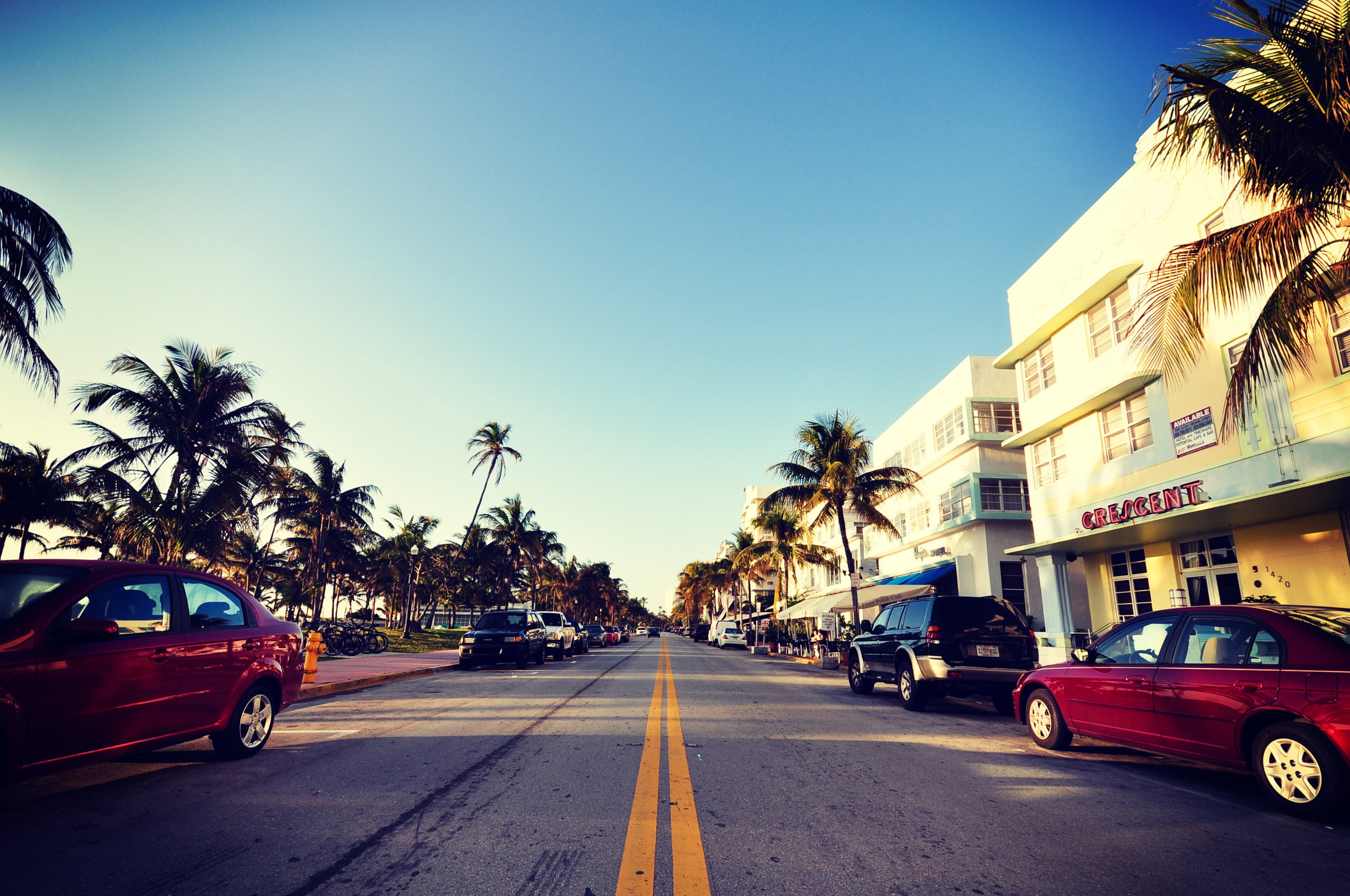 Florida, Miami city, South Beach, gray pavement