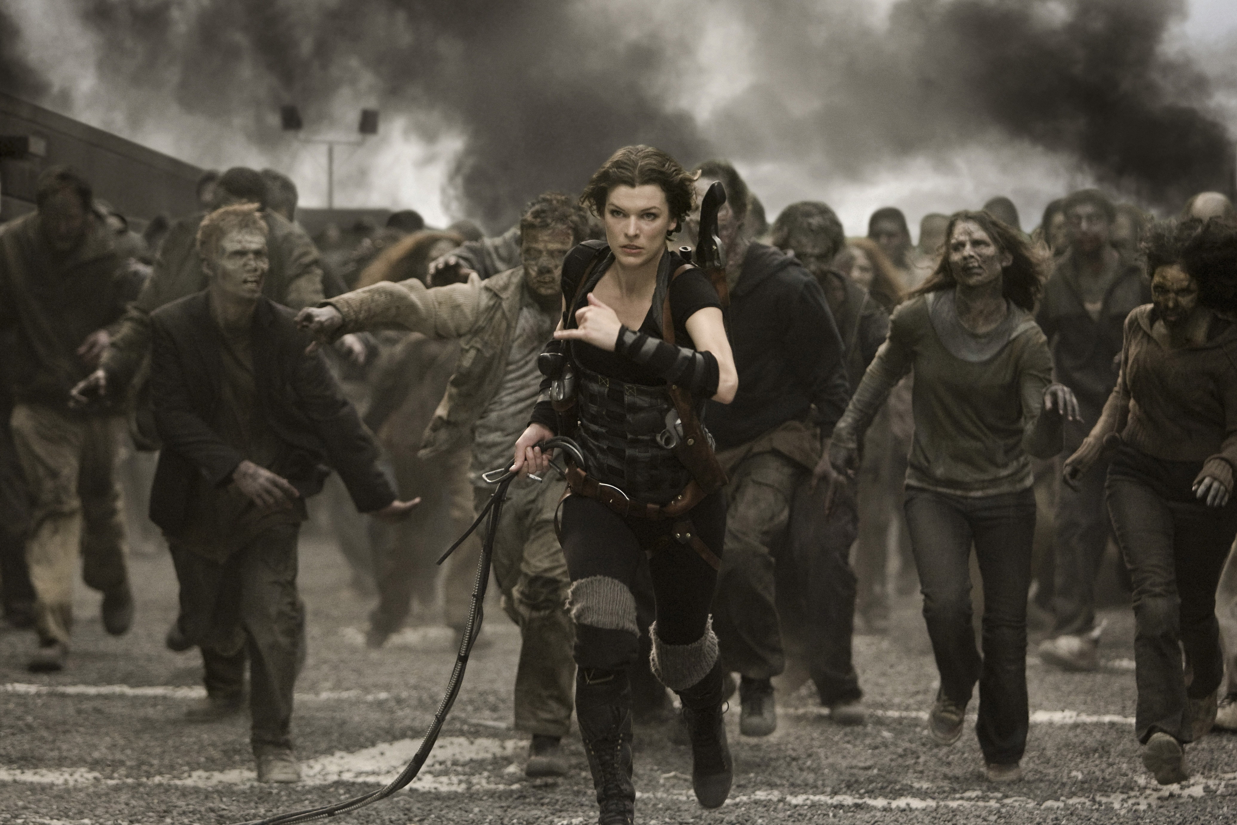 Resident Evil Movie wallpaper, zombies, Milla Jovovich, people