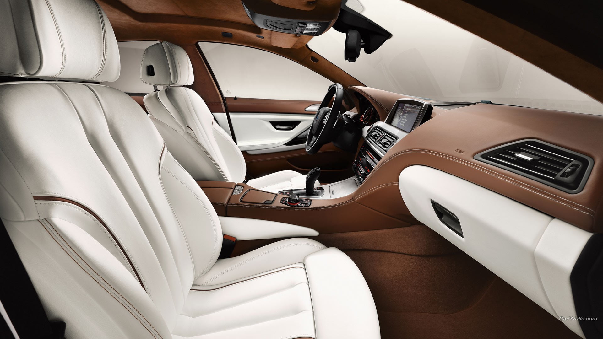 white and brown vehicle interior, BMW 6, car, car interior, transportation