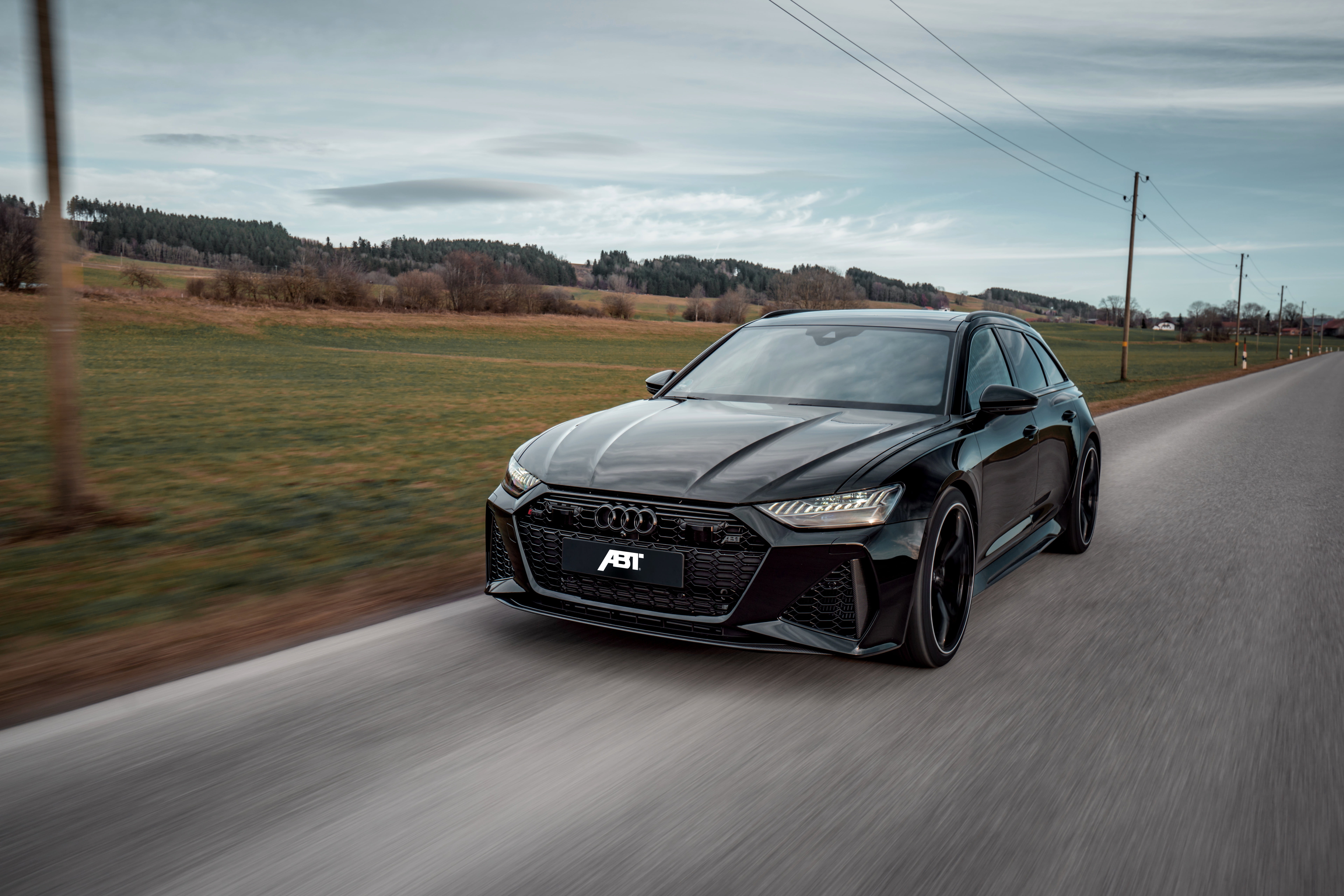 Audi, black, highway, ABBOT, universal, RS 6, 2020, 2019, V8 Twin-Turbo
