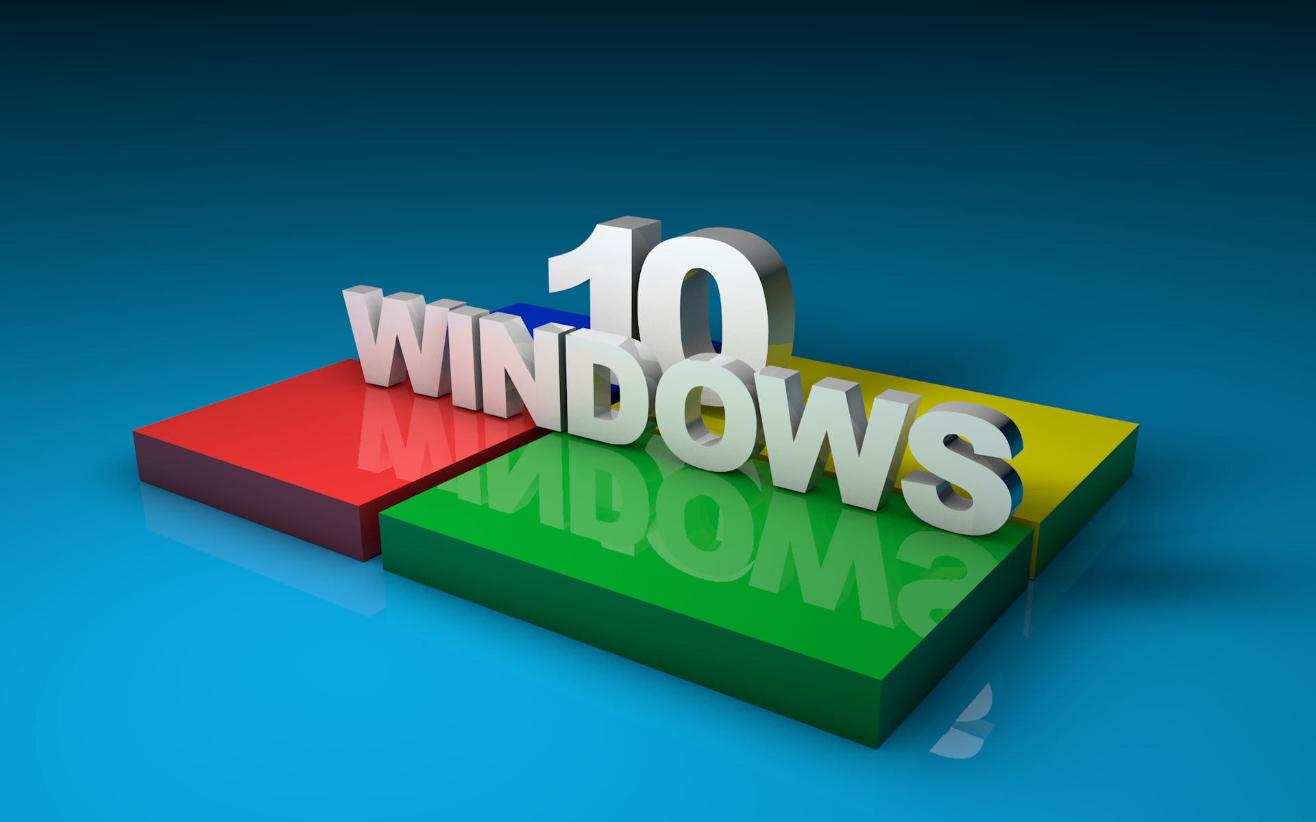 Windows 10, simple, digital art, operating system, reflection