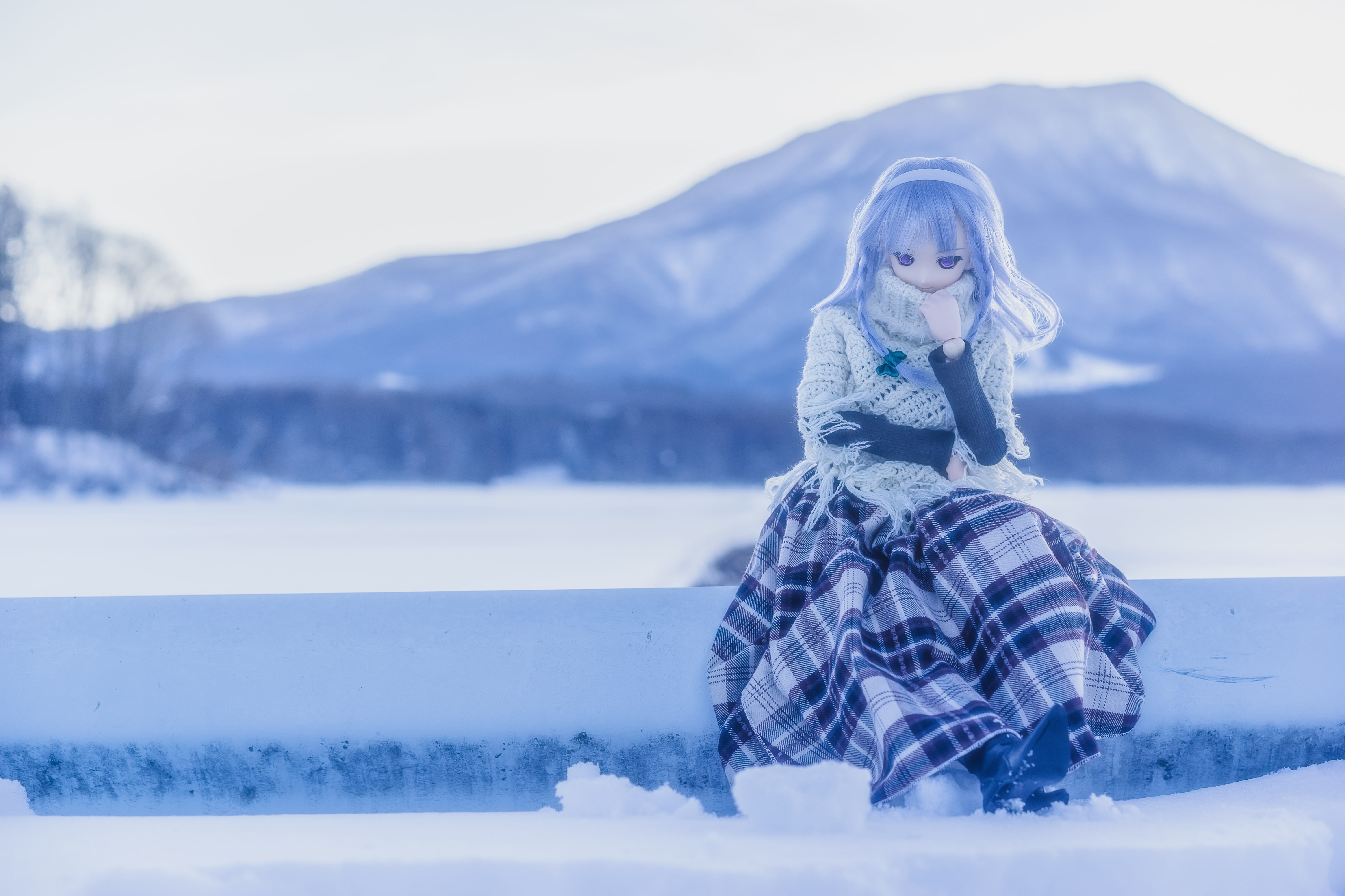 winter, nature, toy, doll