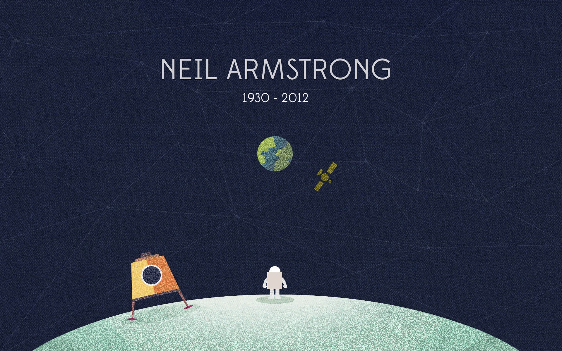 Neil Armstrong Minimalism, moon, astronaut, Goodbye