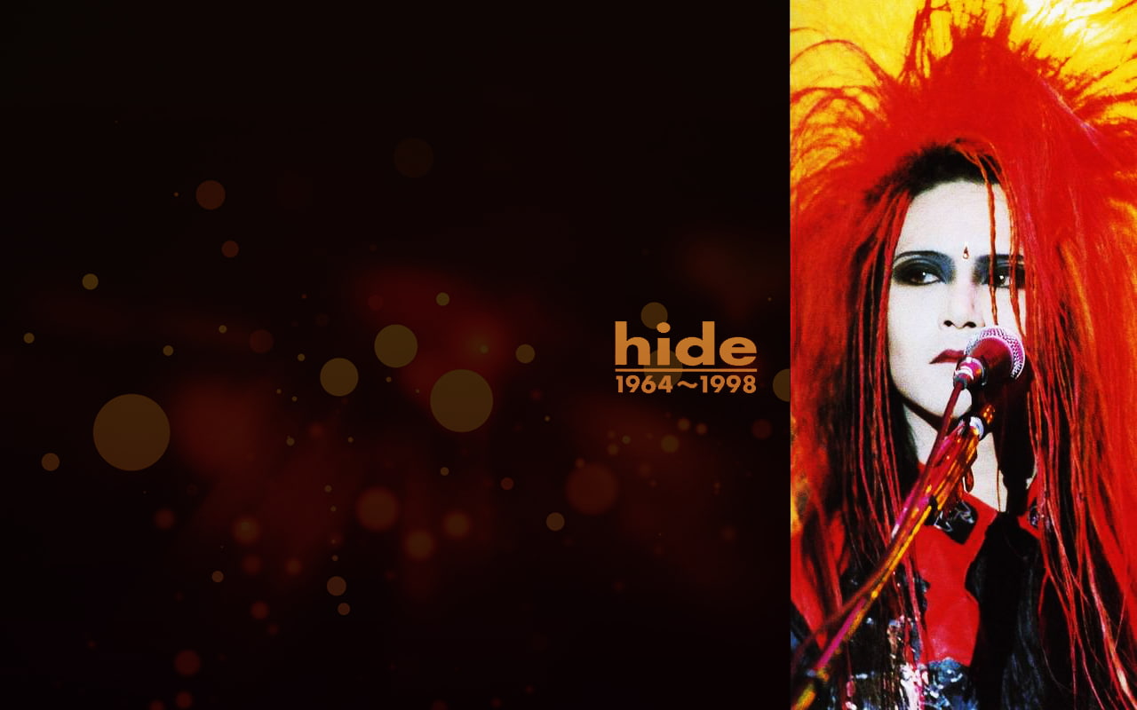hide (musician), X Japan, singer, women, collage, red, one person