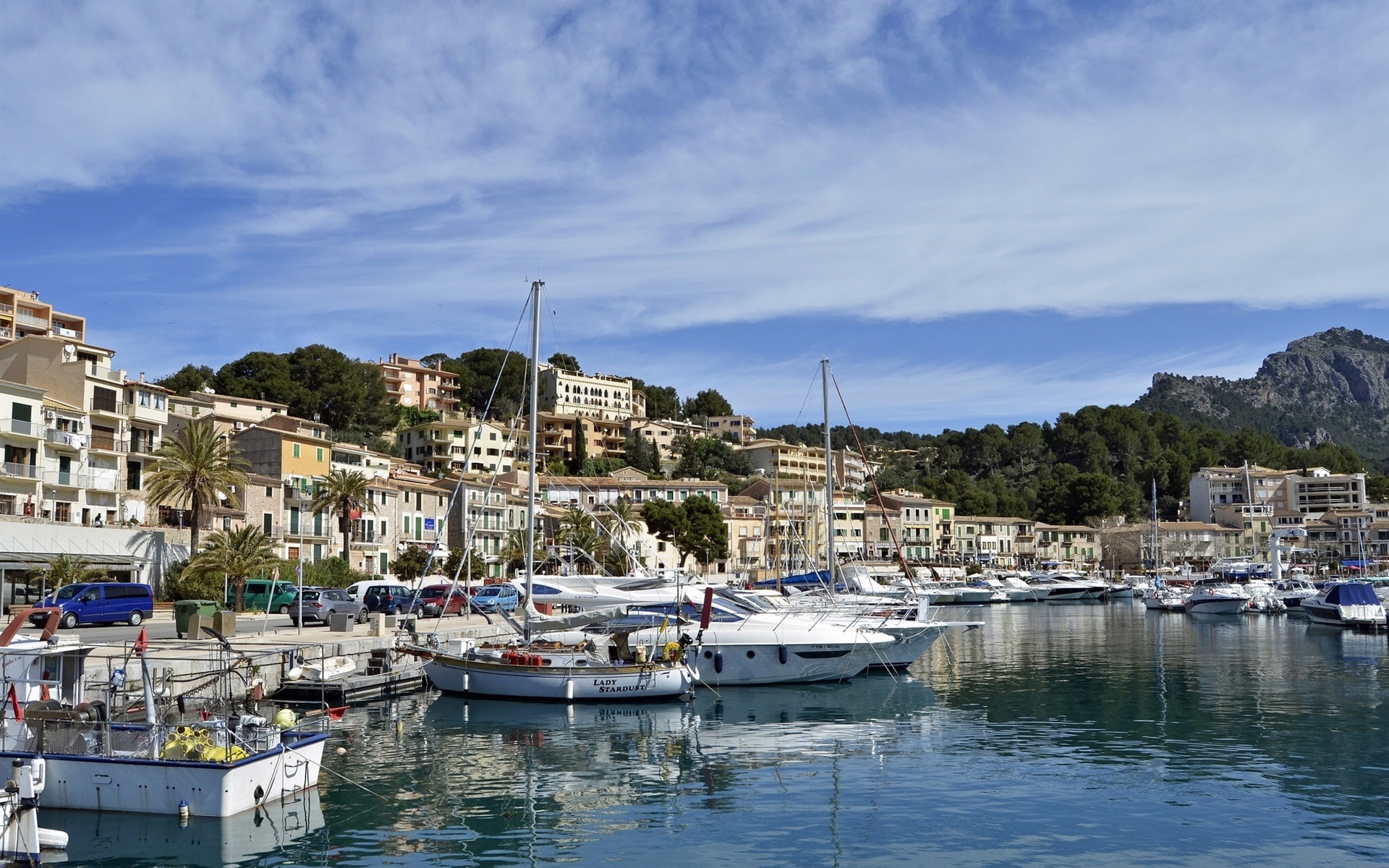 Balearic Islands, Spain, port, bay, boats, houses