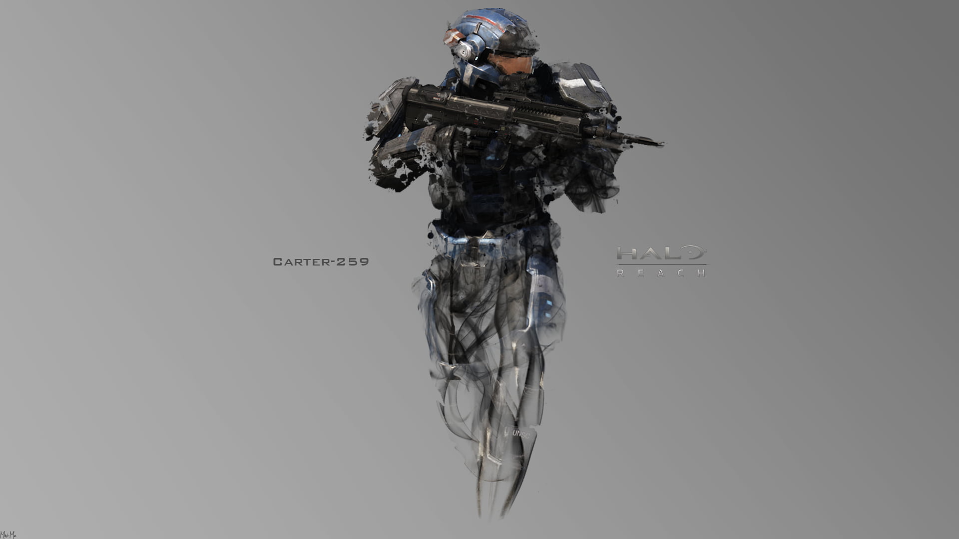 Halo game cover, Carter-A259, Halo Reach, war, armed Forces, weapon