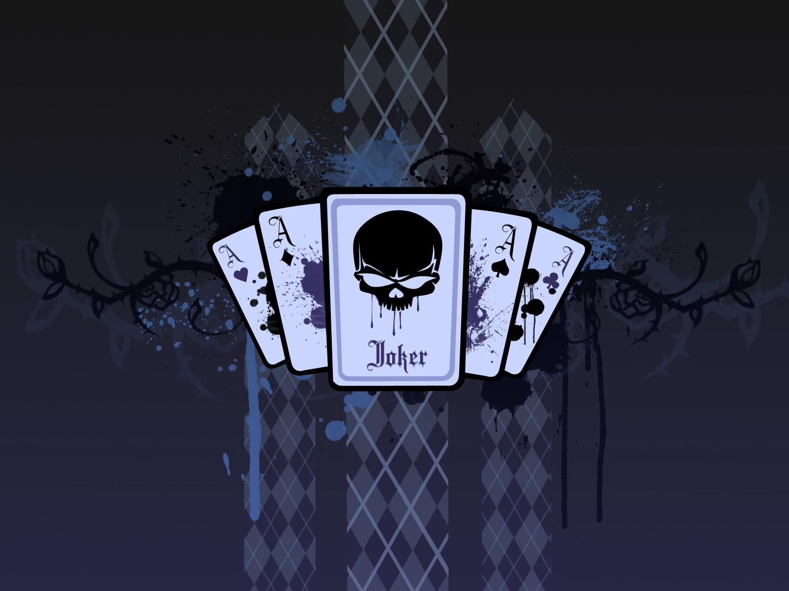 Joker card illustration, blue, backgrounds, vector, symbol, sign