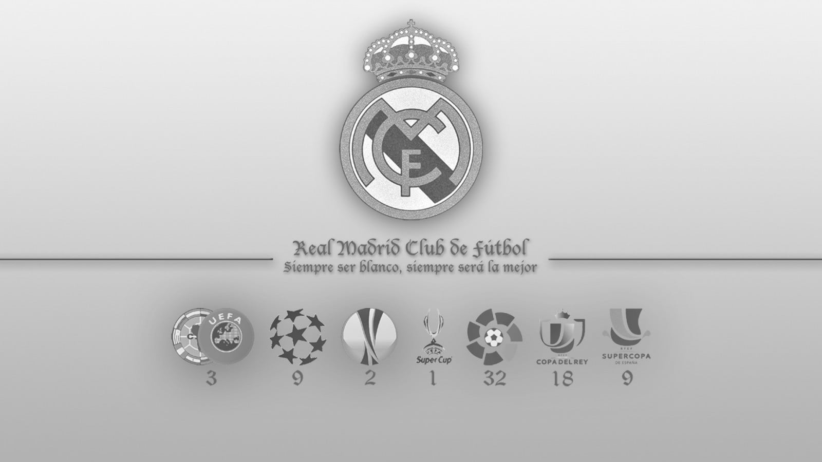 Real Madrid team logo, soccer, simple, gray background, clock