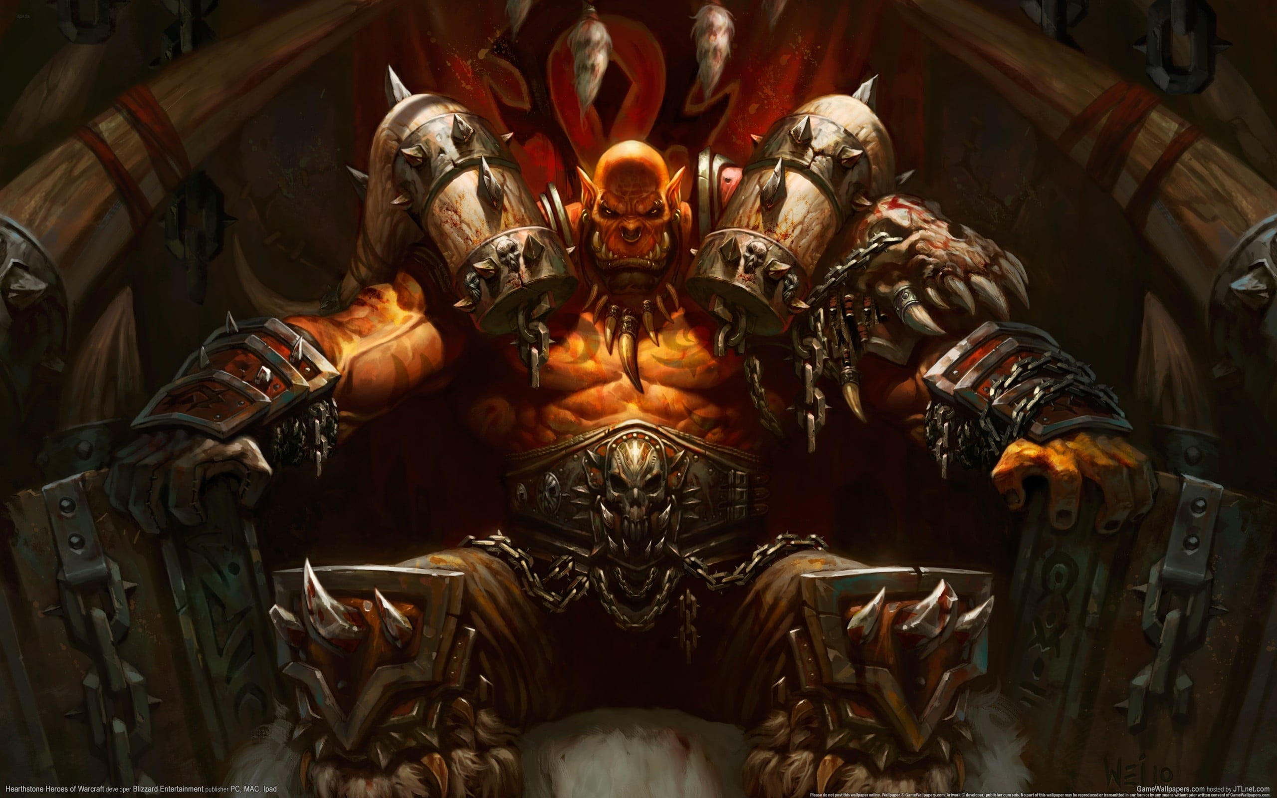 Warcraft character illustration, Hearthstone, Garrosh Hellscream