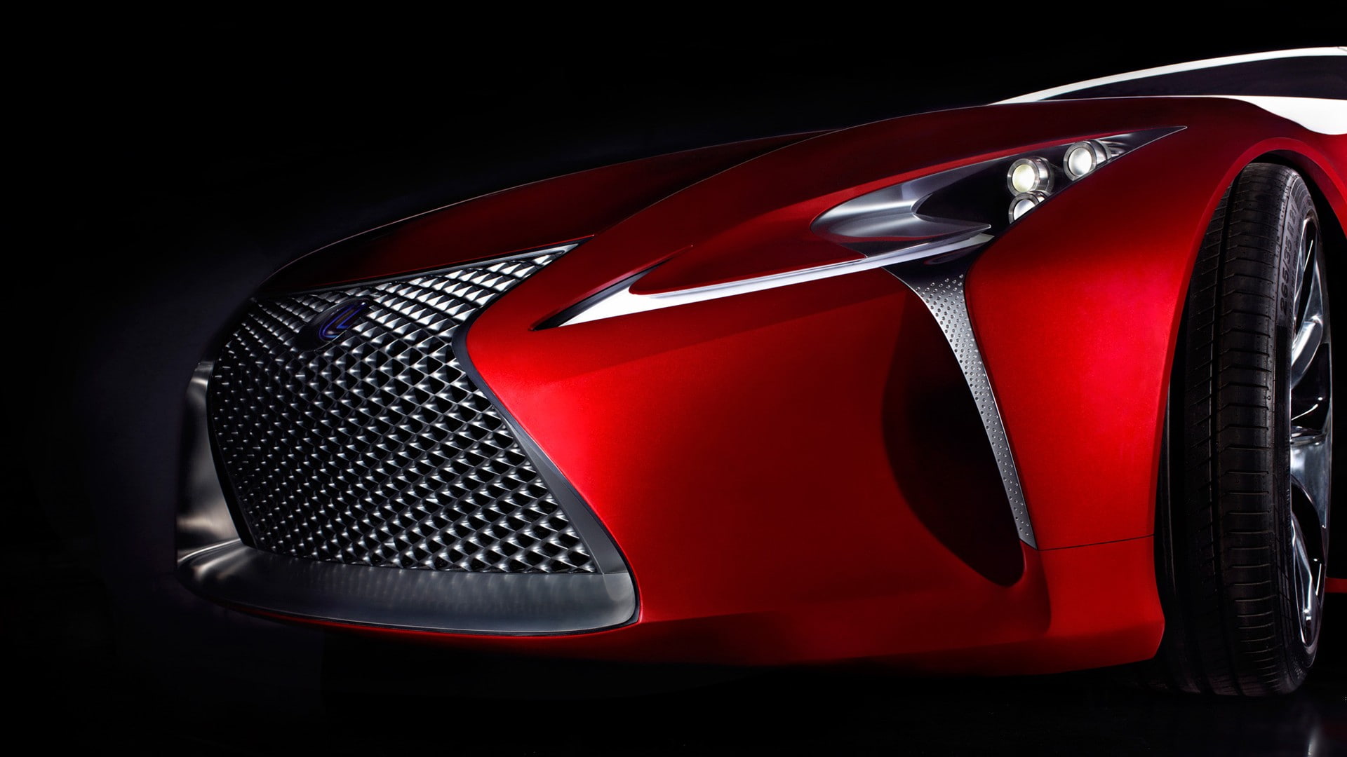 Lexus, vehicle front, car, red cars, Lexus LF LC Concept