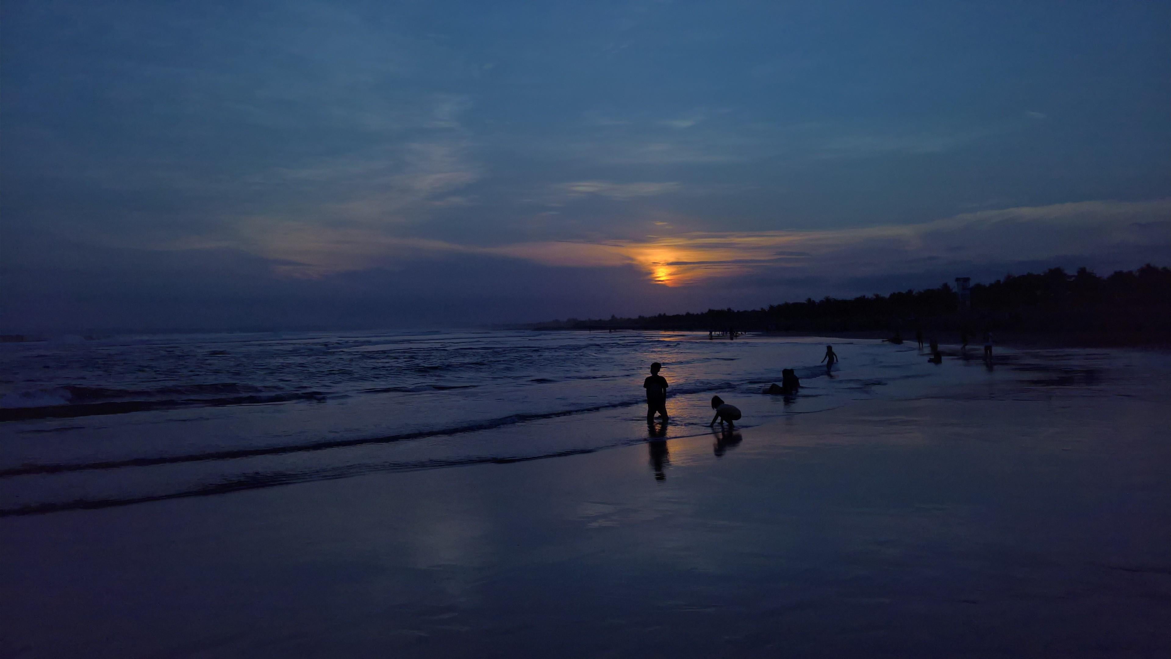 sunset, sky, beach, ocean, pangandaran, jawa barat, indonesia