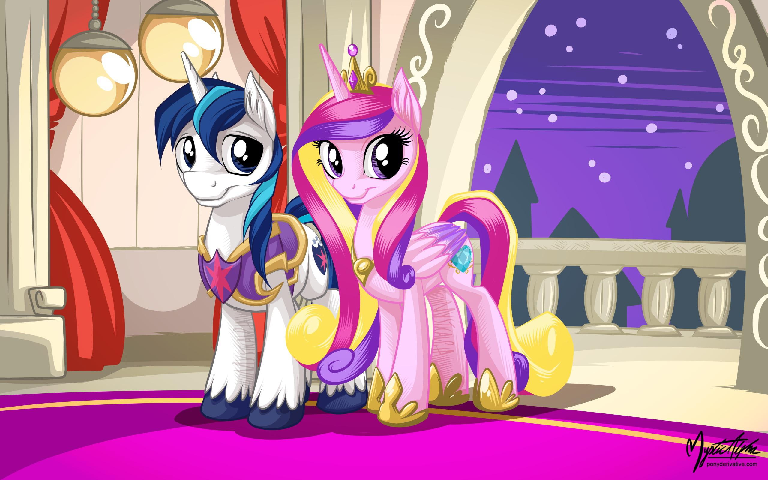 Shining Armor and Princess Cadance, my little pony poster, painting