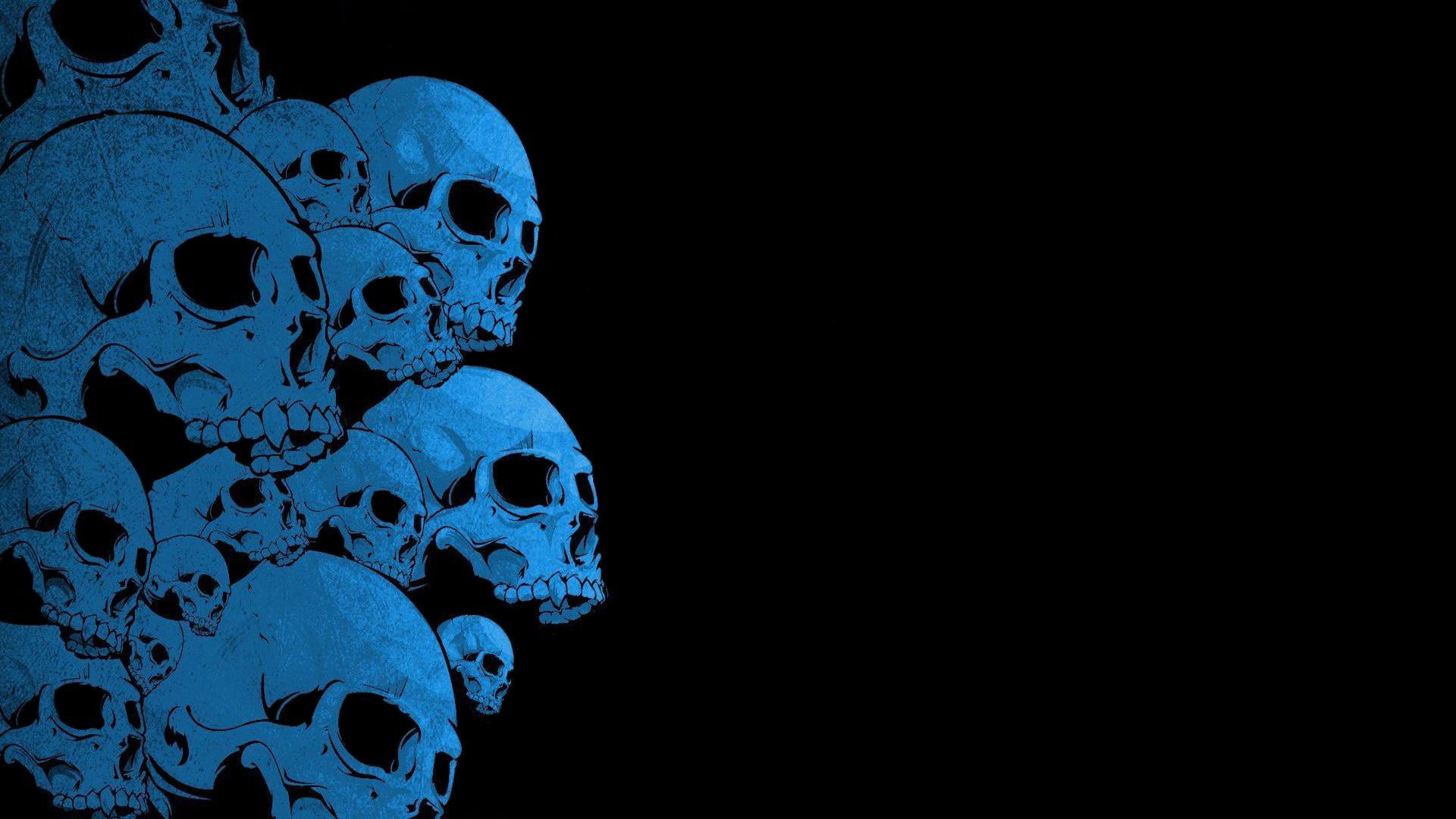 white skulls print with black background, human body part, copy space