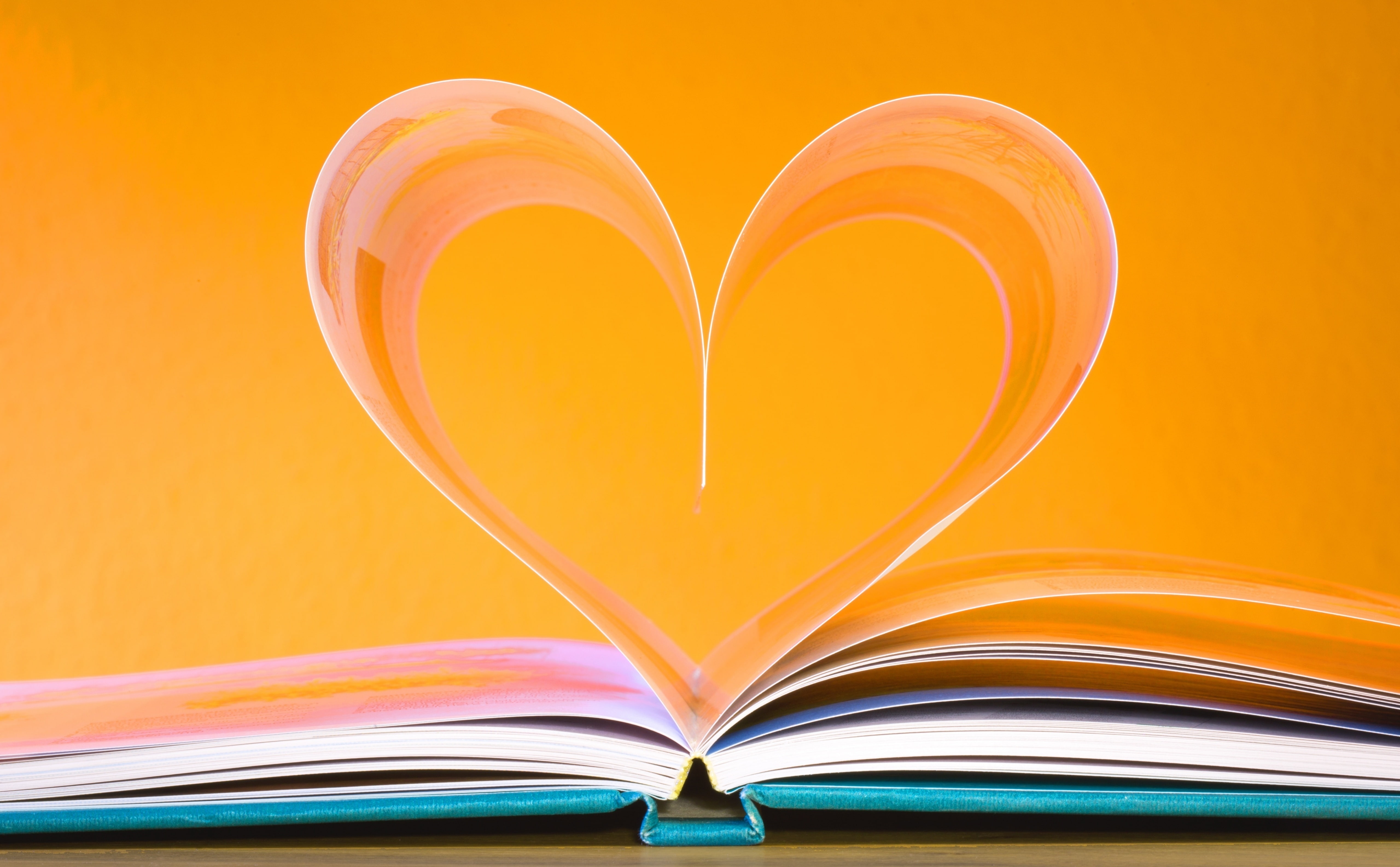 Open Book Heart, Holidays, Valentine's Day, Paper, Love, Leaves