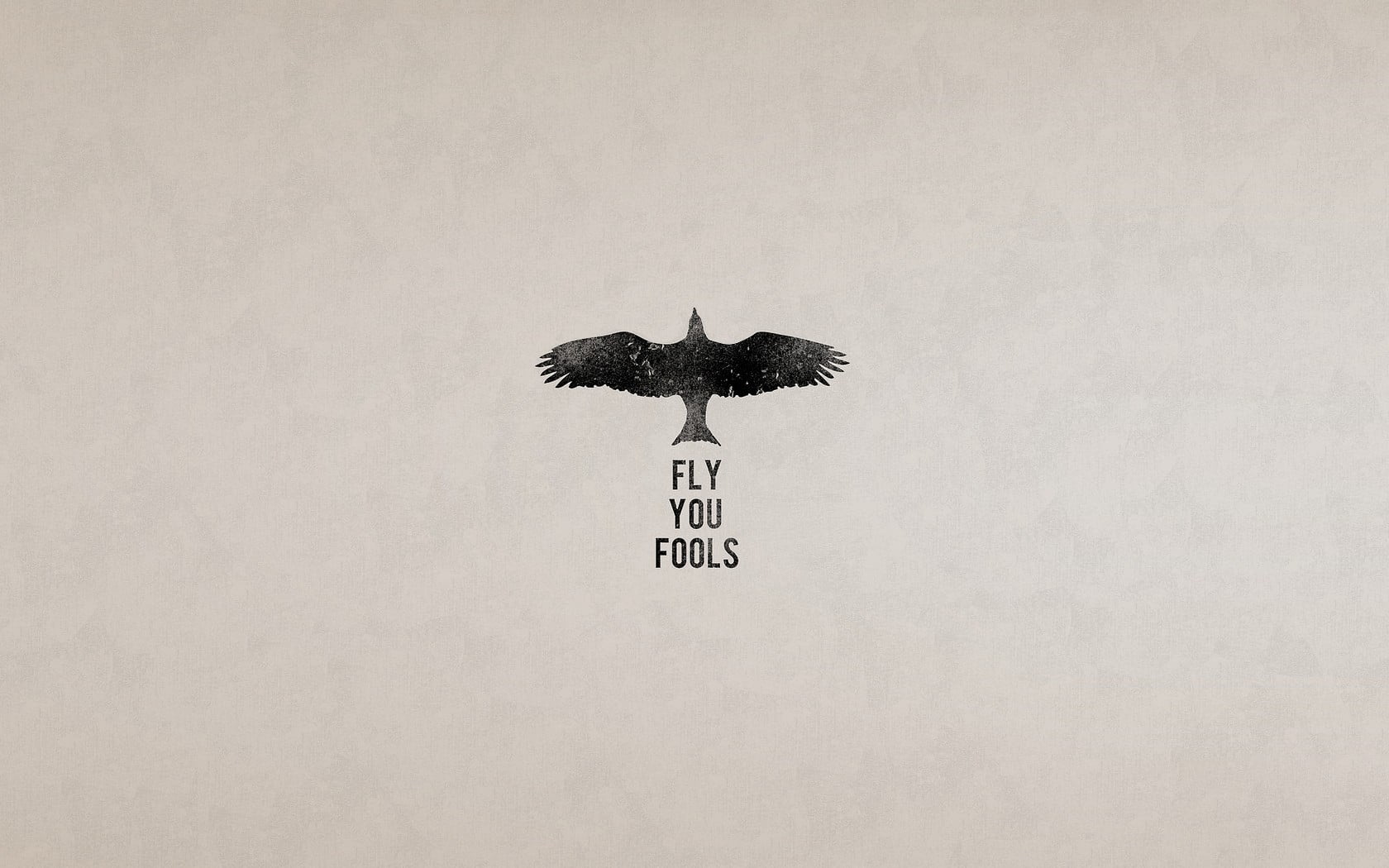 Fly You Fools poster, gray, birds, minimalism, The Lord of the Rings