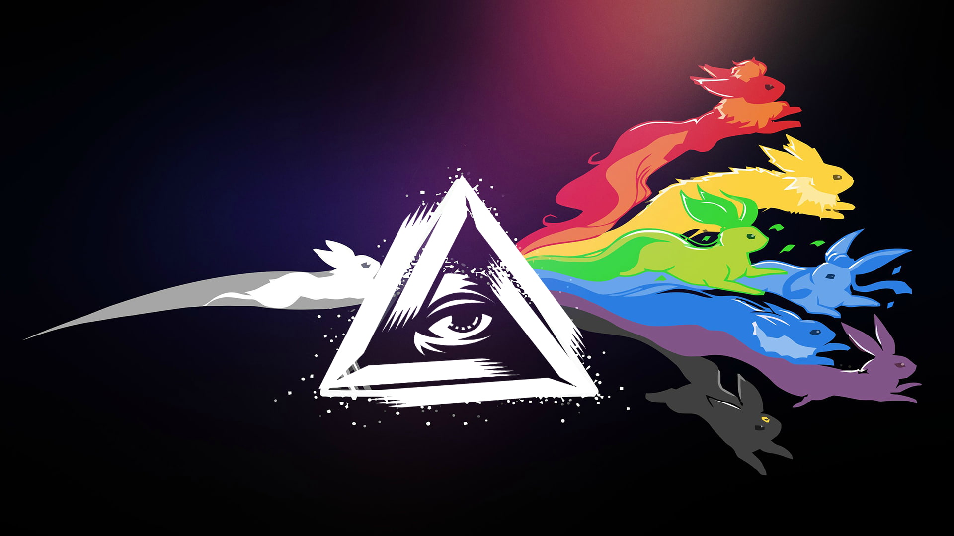 Eevee, the all seeing eye, crossover, The Dark Side of the Moon