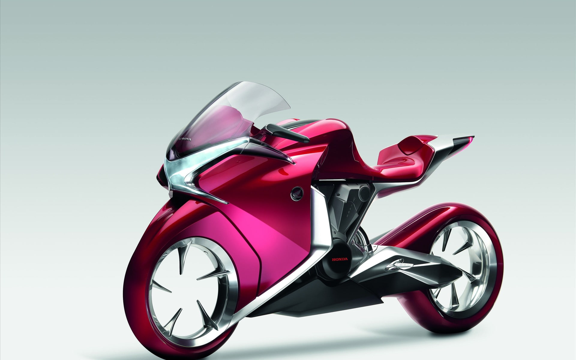 Honda V4 Concept Widescreen Bike, pink and black sports bike