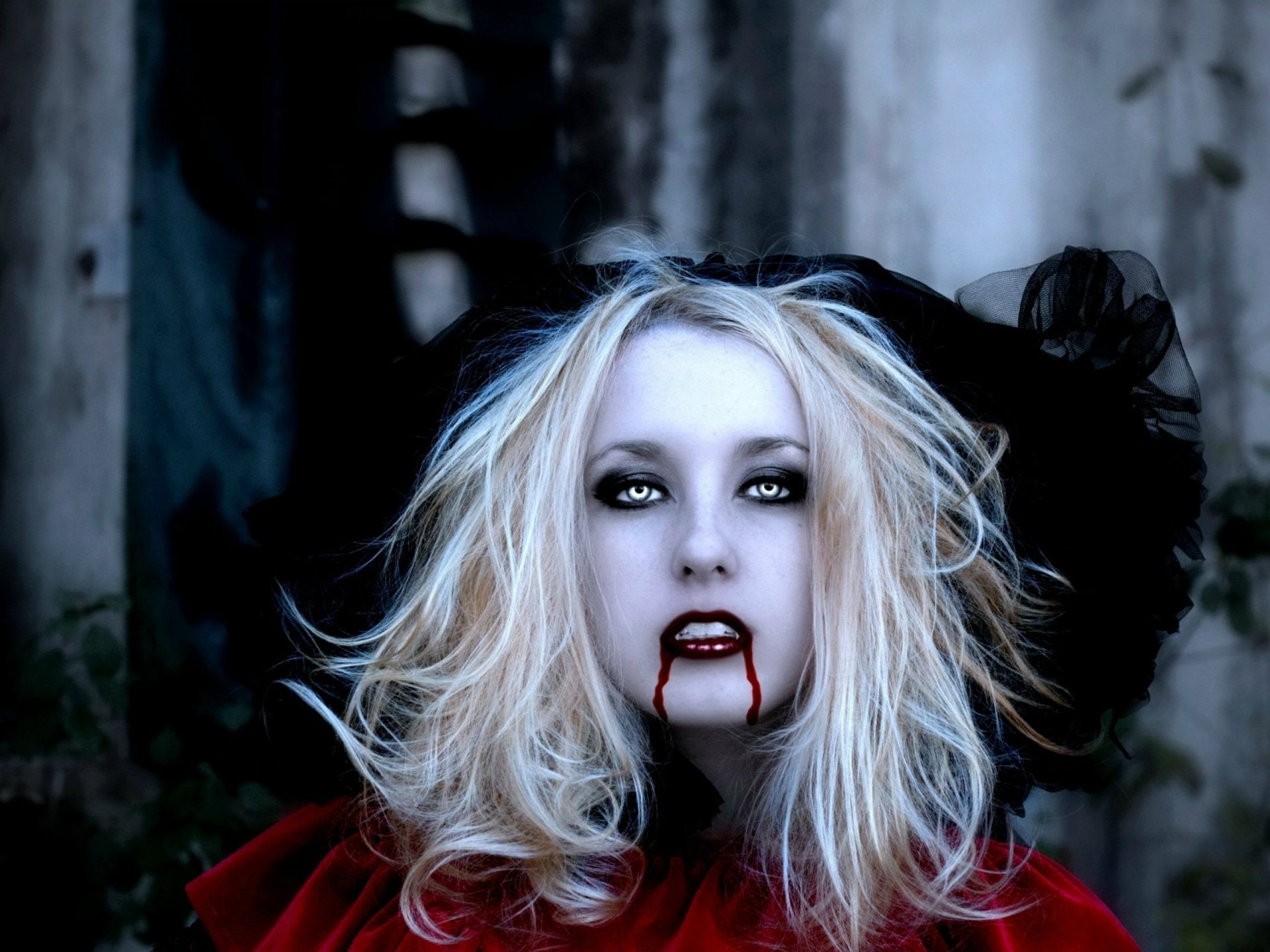 Dark, Vampire, Blonde, Blood, Woman