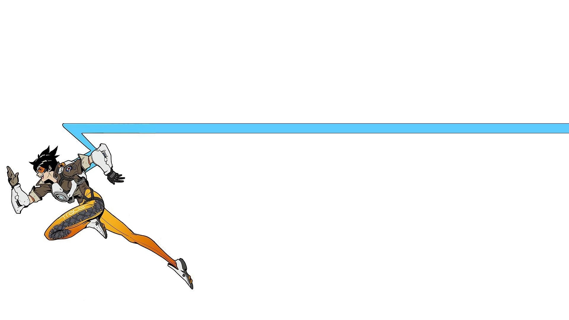 Tracer (Overwatch), minimalism, PC gaming, running, simple background