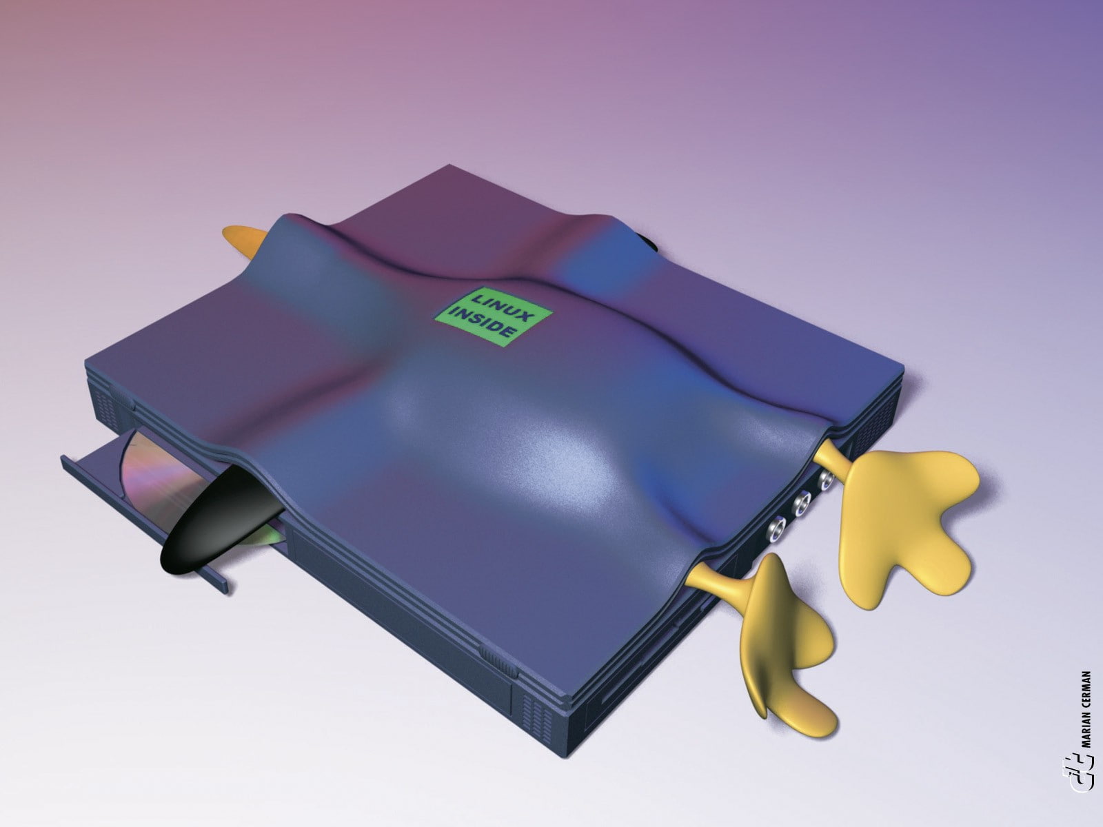 cgi, computer, laptop, Linux, Tux