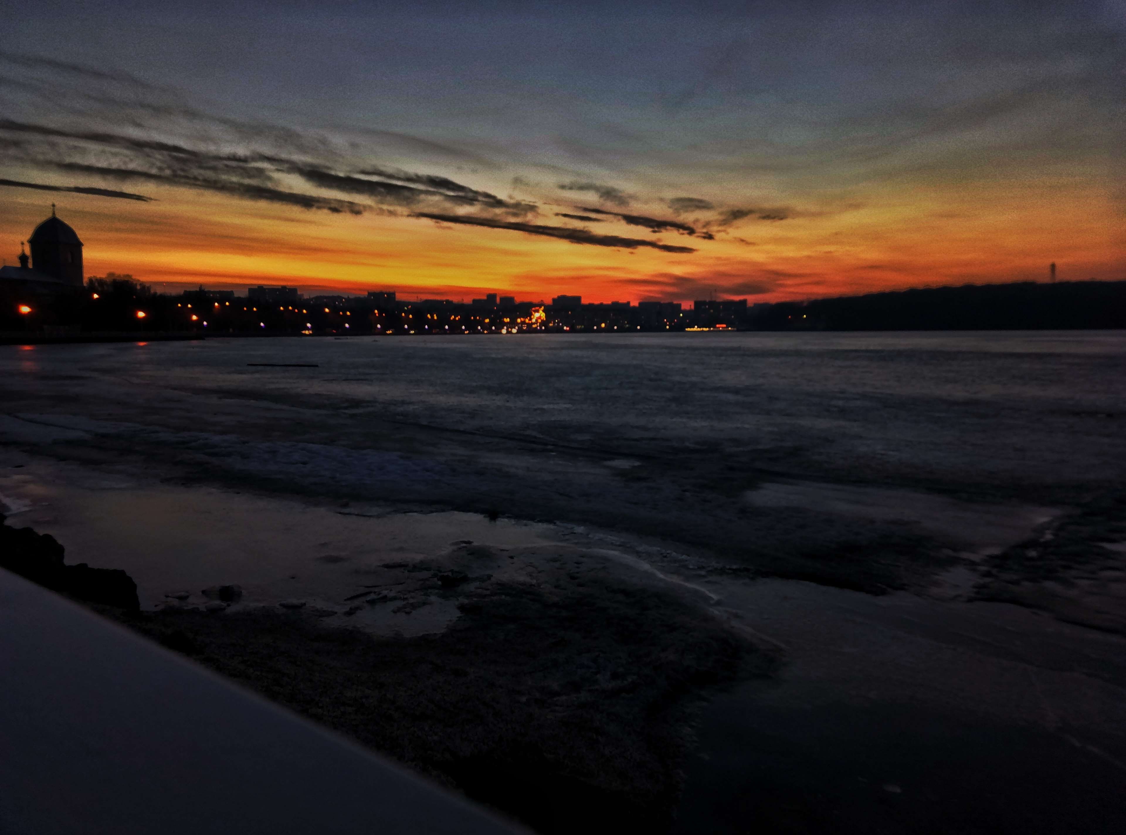 amazing, cloudy sky, lake, night, red, red sky, sunset, ternopil