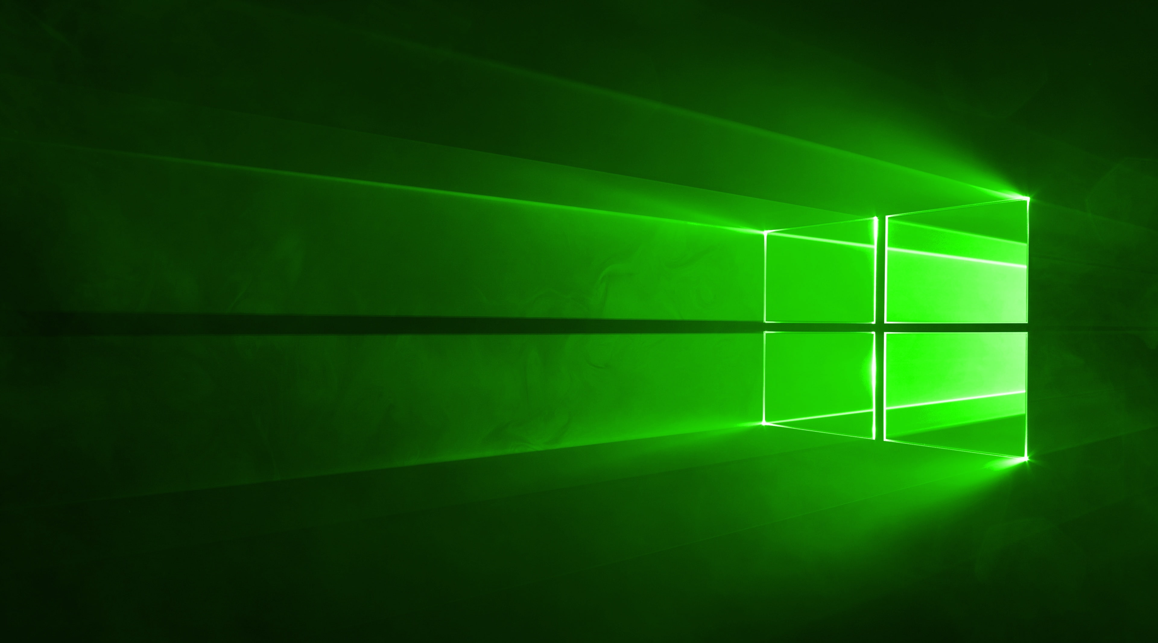 Windows 10 Green, Windows logo, green color, illuminated, light - natural phenomenon