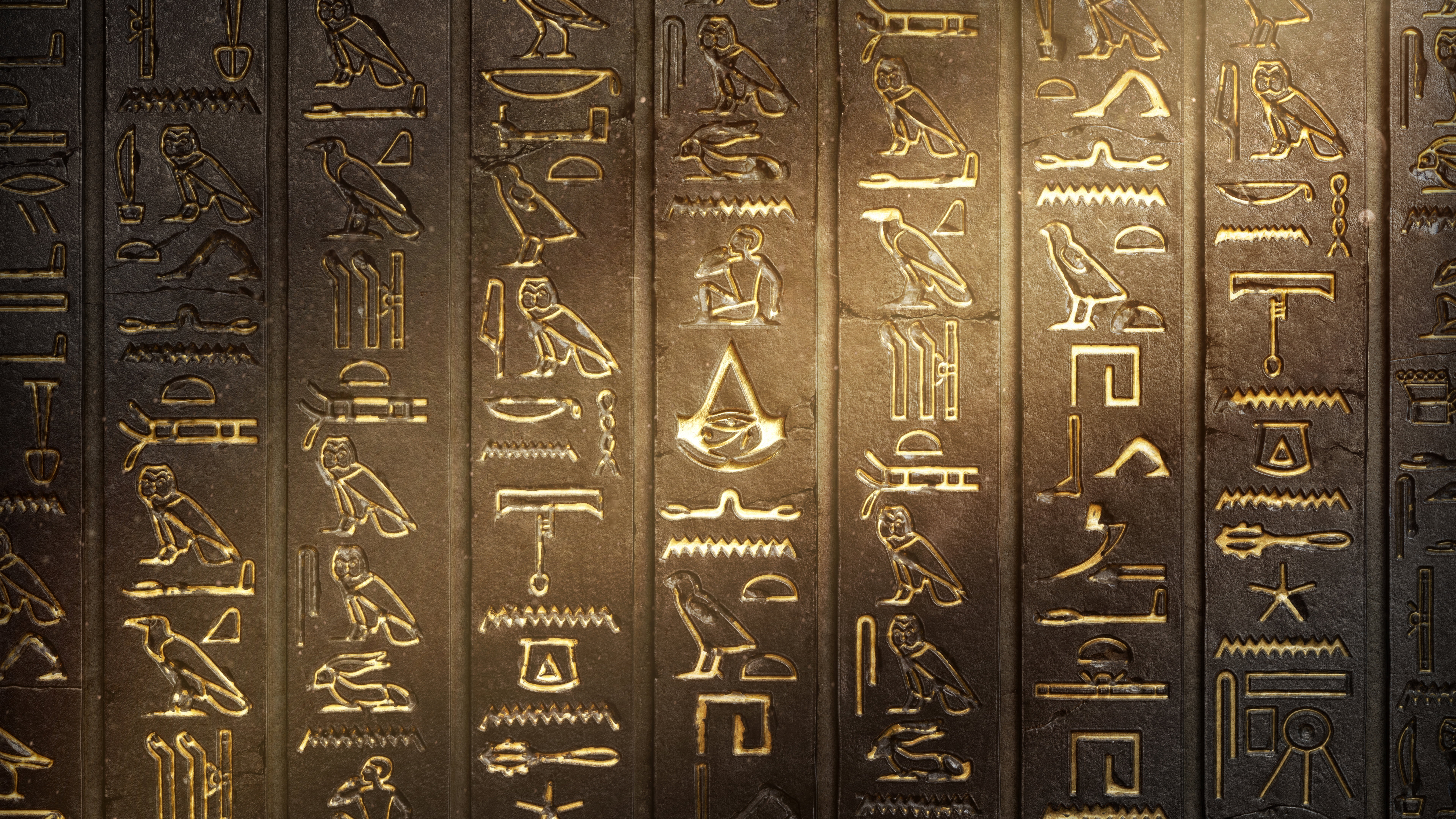 Egyptian engraved art, video games, Assassin's Creed, wall, hieroglyphs