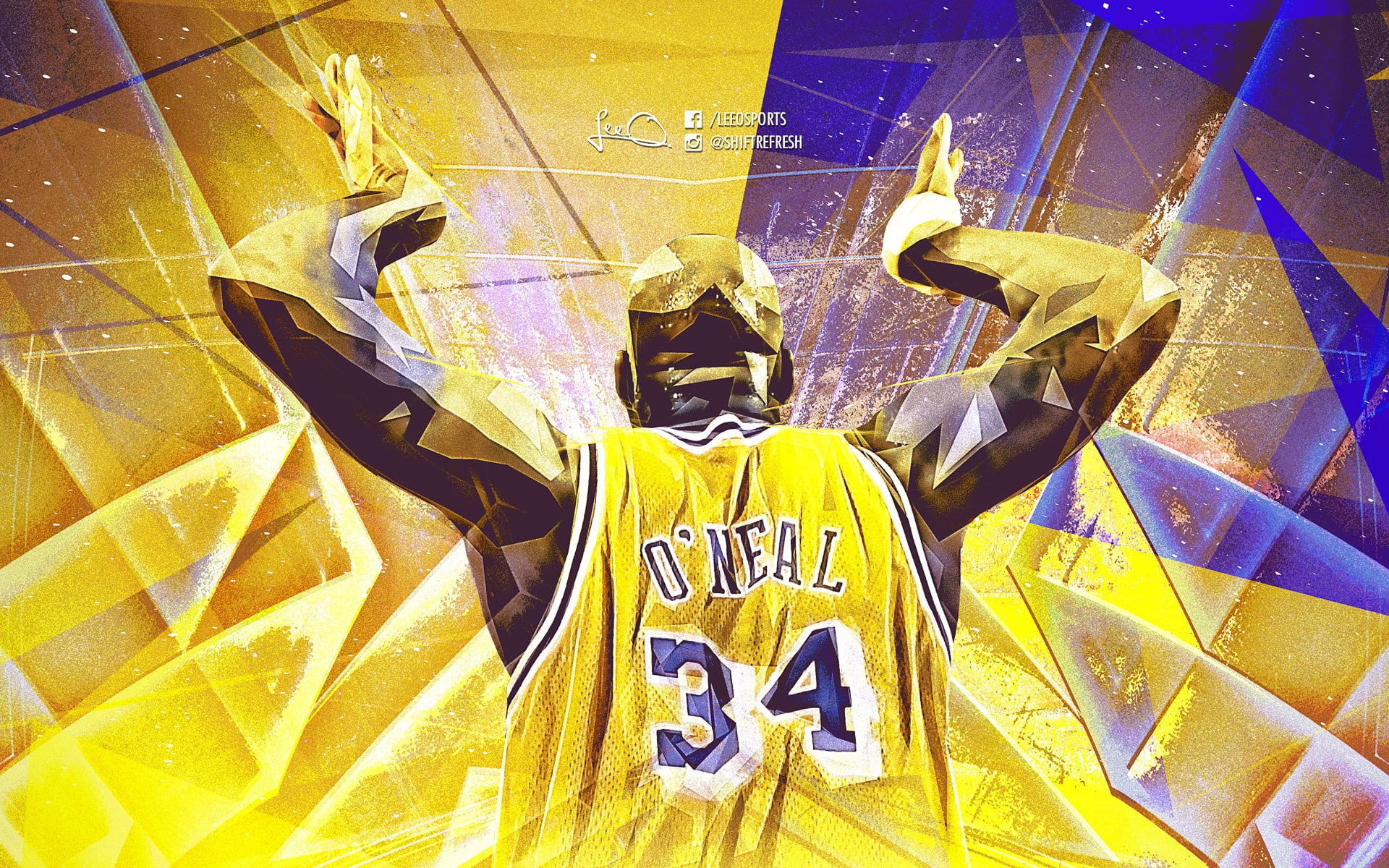 Shaquille O Neal LA Lakers-2016 NBA Basketball HD .., Shaquille O'Neal digital wallpaper